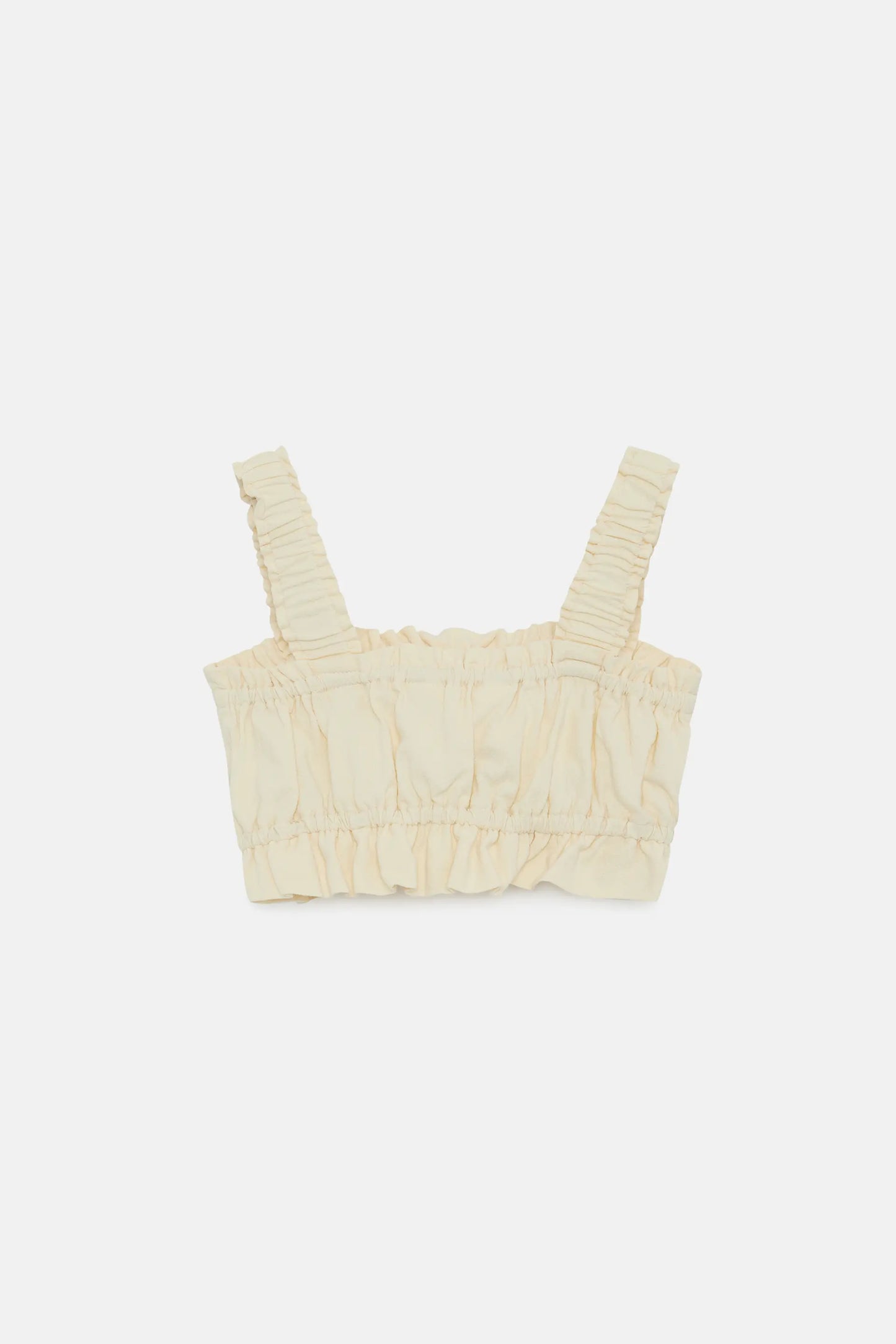 Girl's white strapless crop top