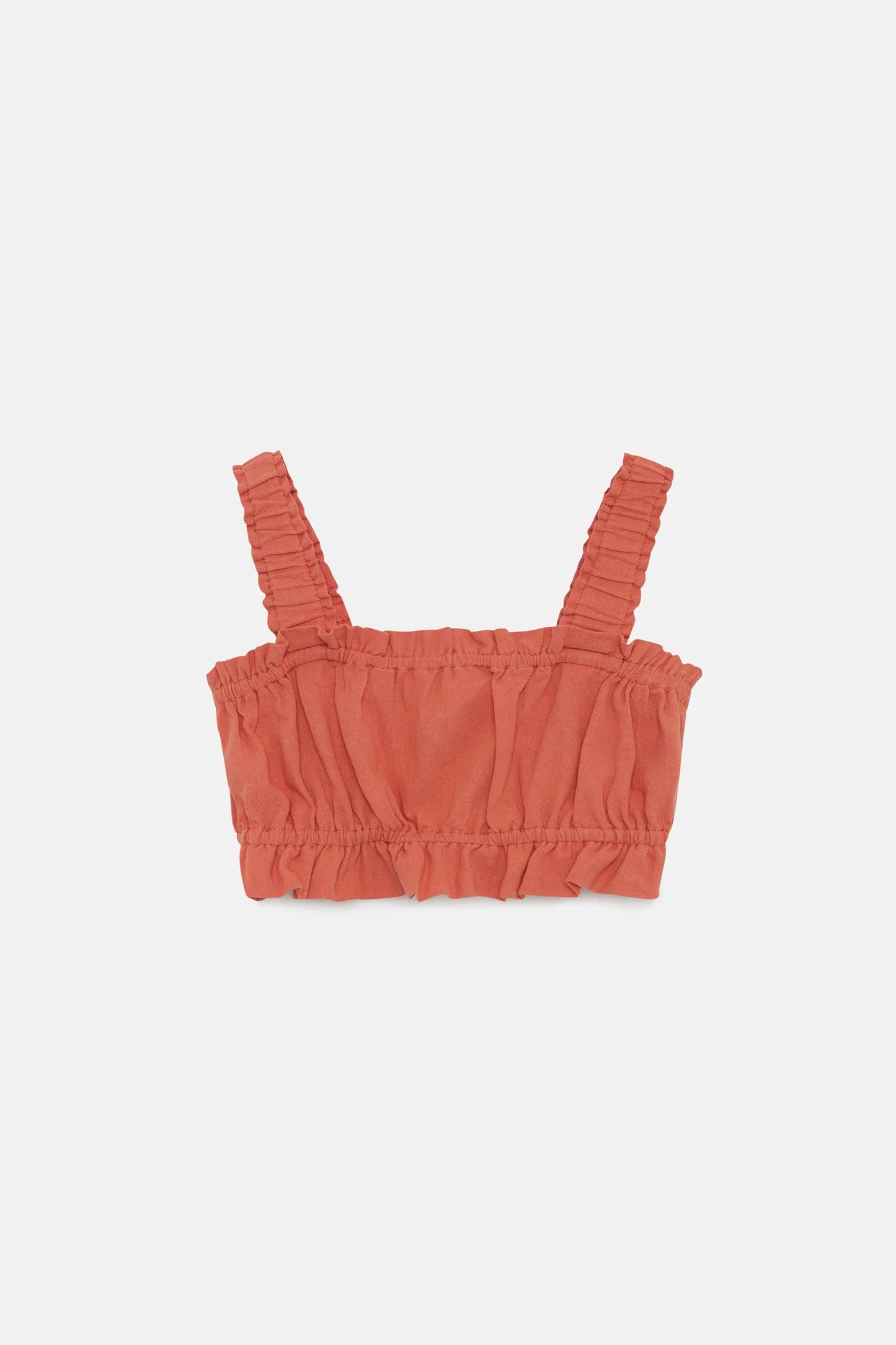 Girl's orange strapless crop top