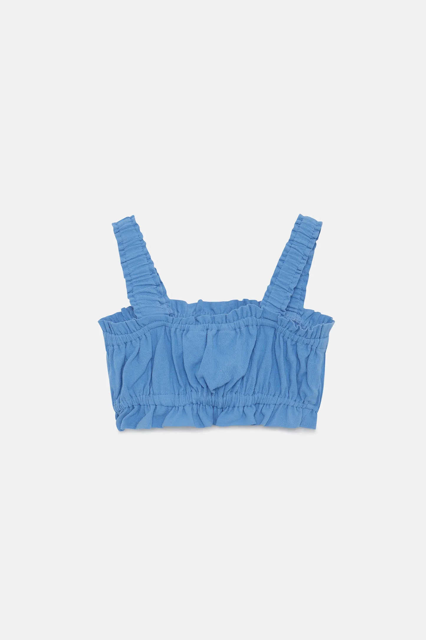 Girl's blue strapless crop top
