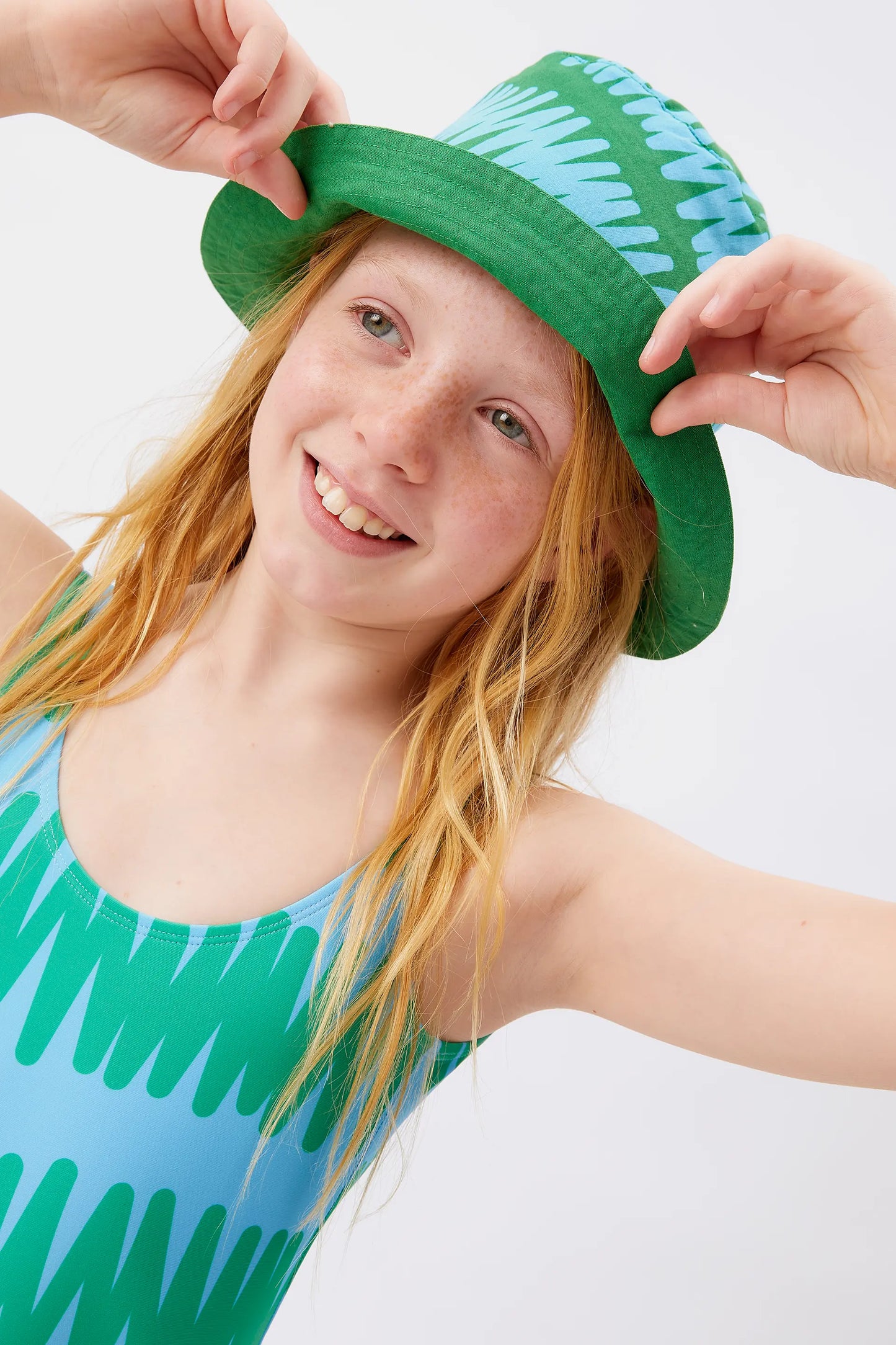 Summer Vibes striped girl's swimsuit