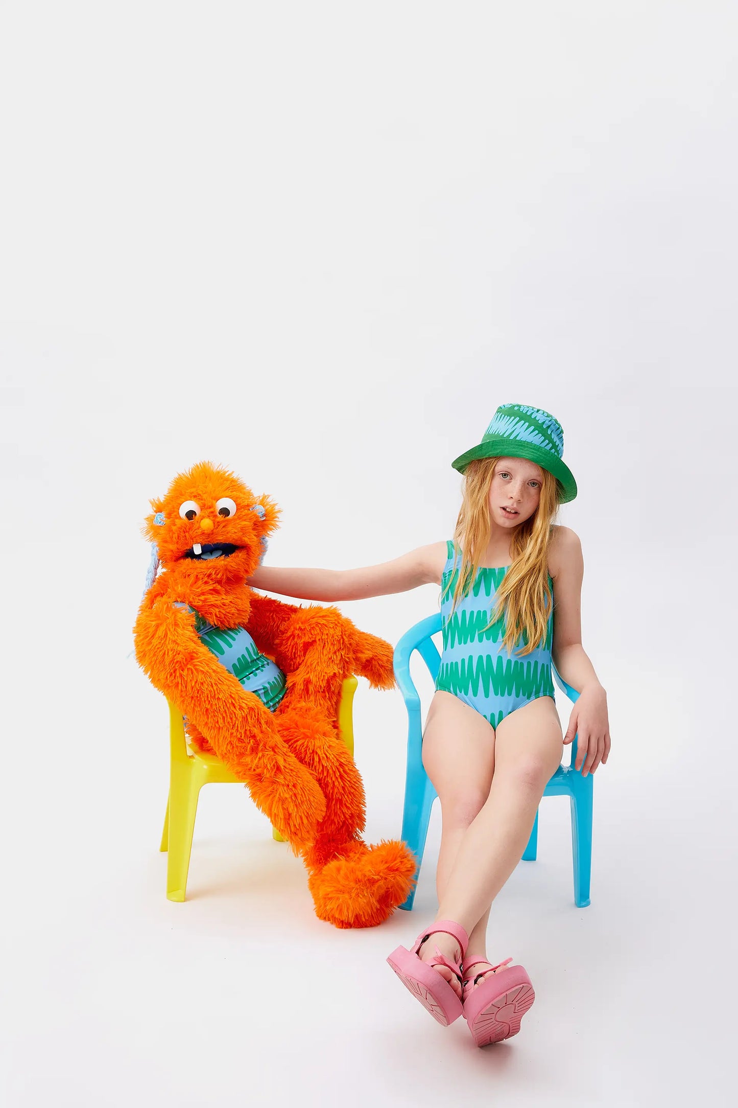 Summer Vibes striped girl's swimsuit