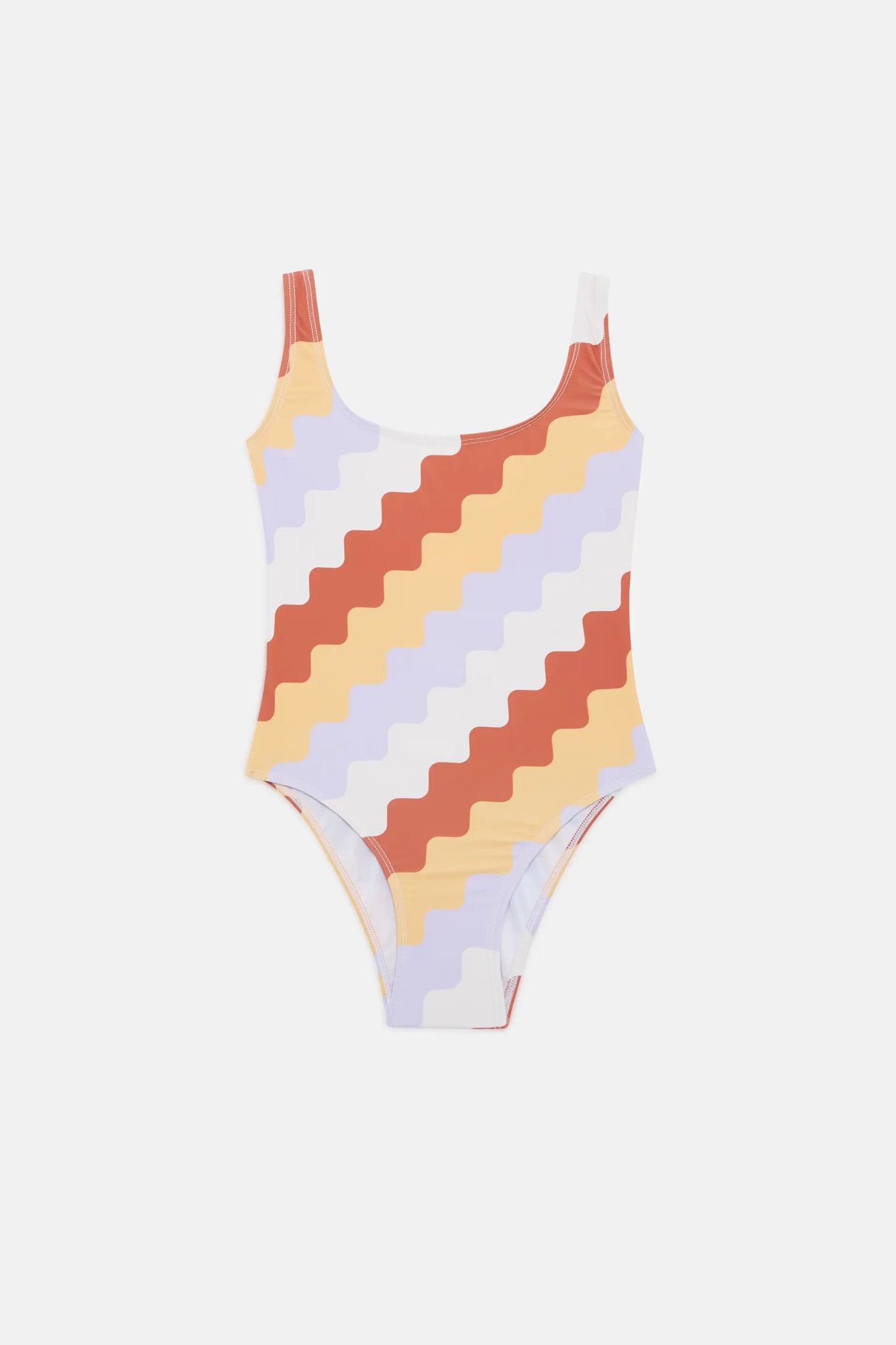 Zigzag printed girl's swimsuit