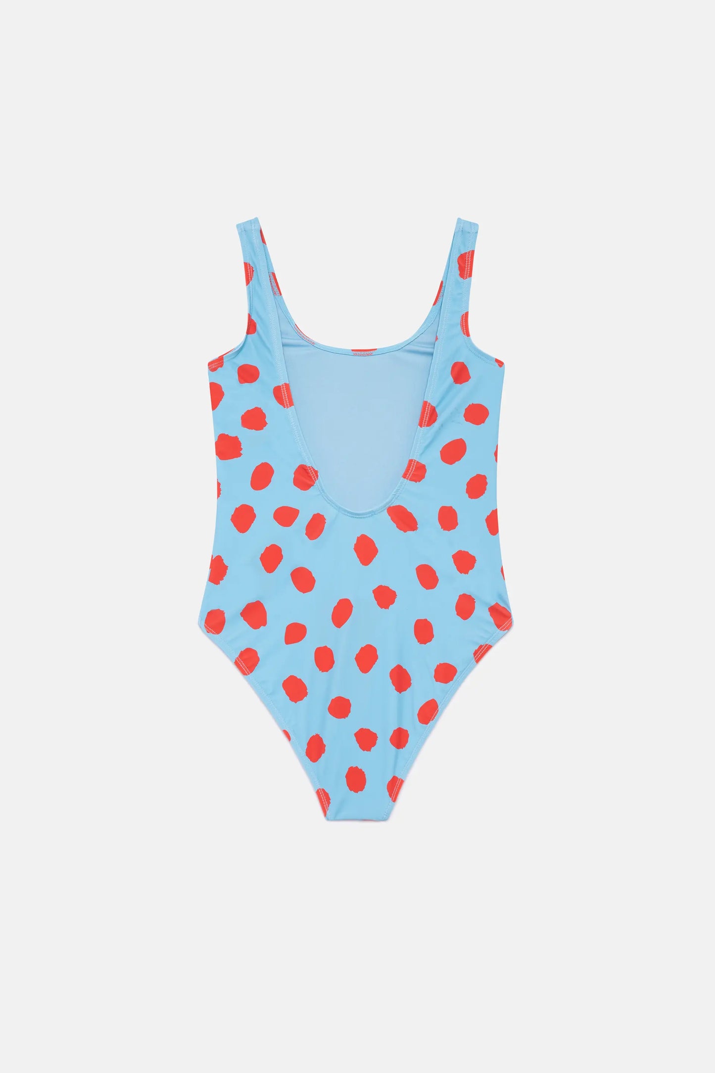Girl's blue polka dot swimsuit