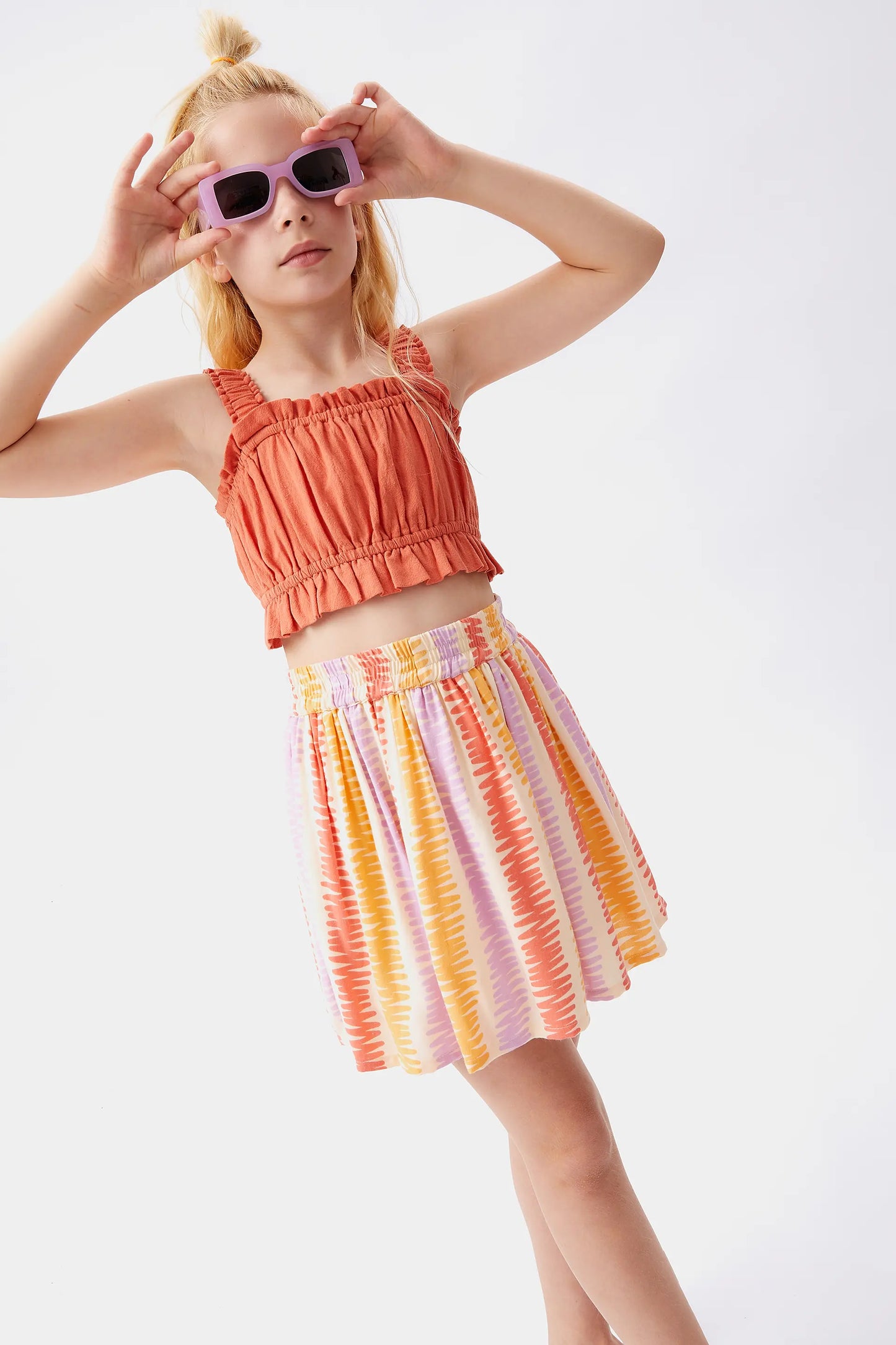 Falda corta de niña de rayas Summer Vibes