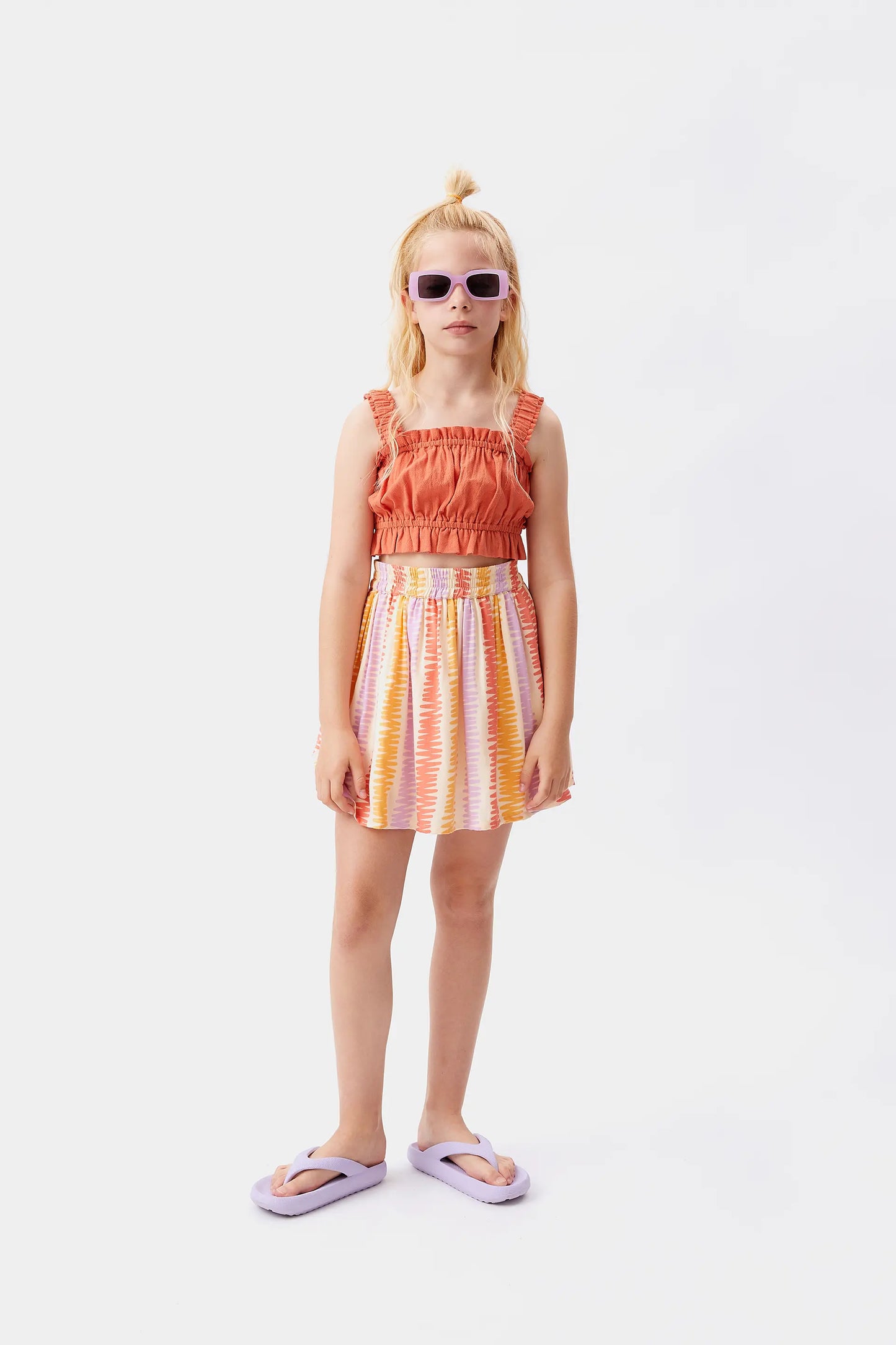 Falda corta de niña de rayas Summer Vibes