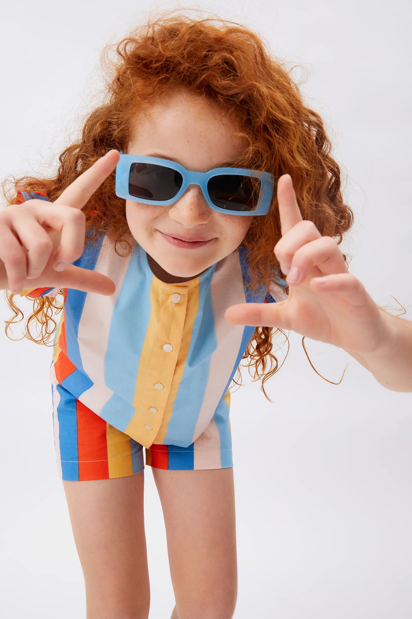 Lines striped print girl's shirt