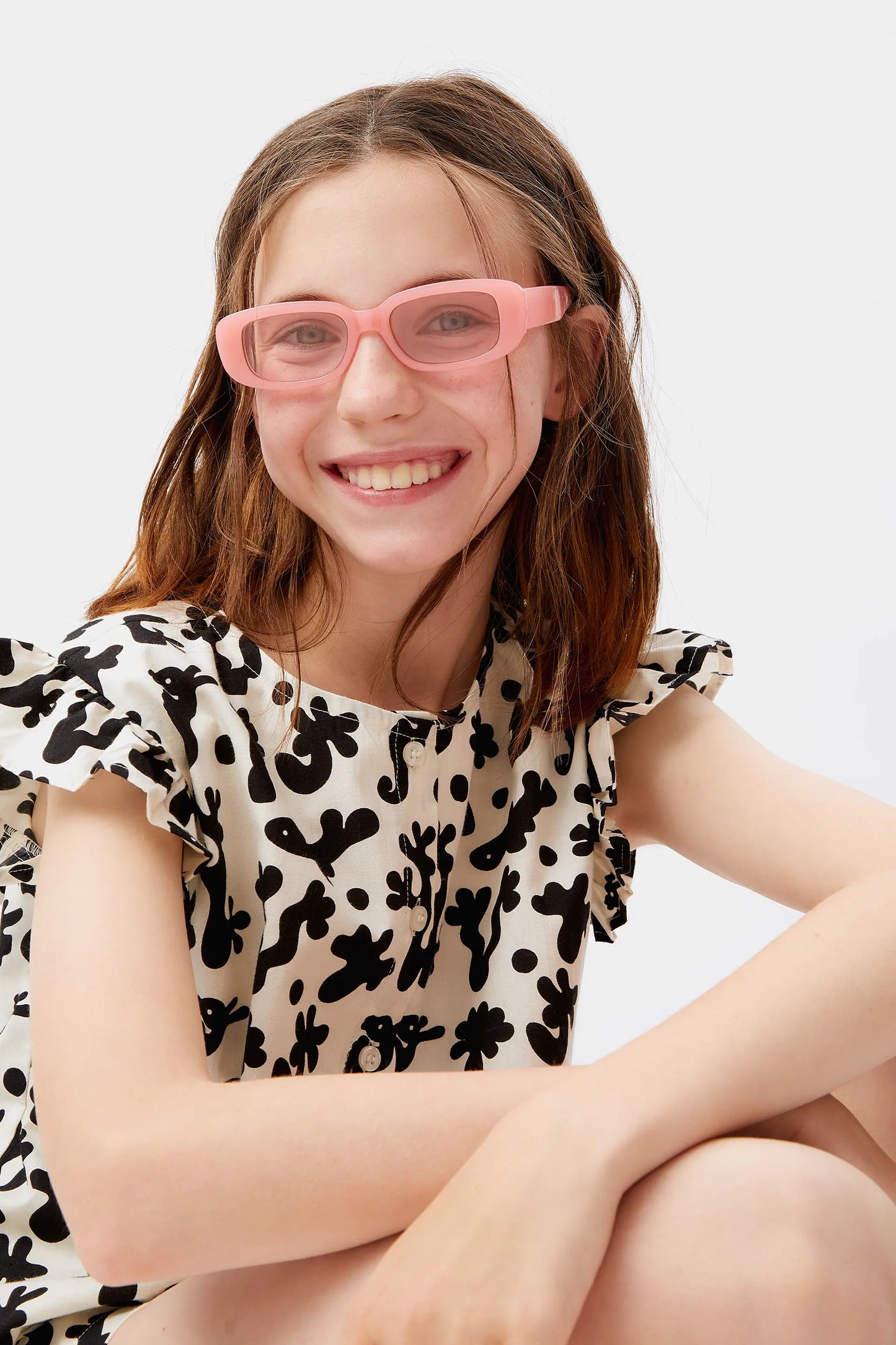 Coral print girl's shirt
