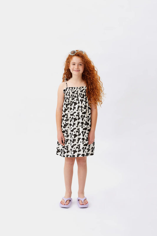 Vestido corto de niña estampado Coral