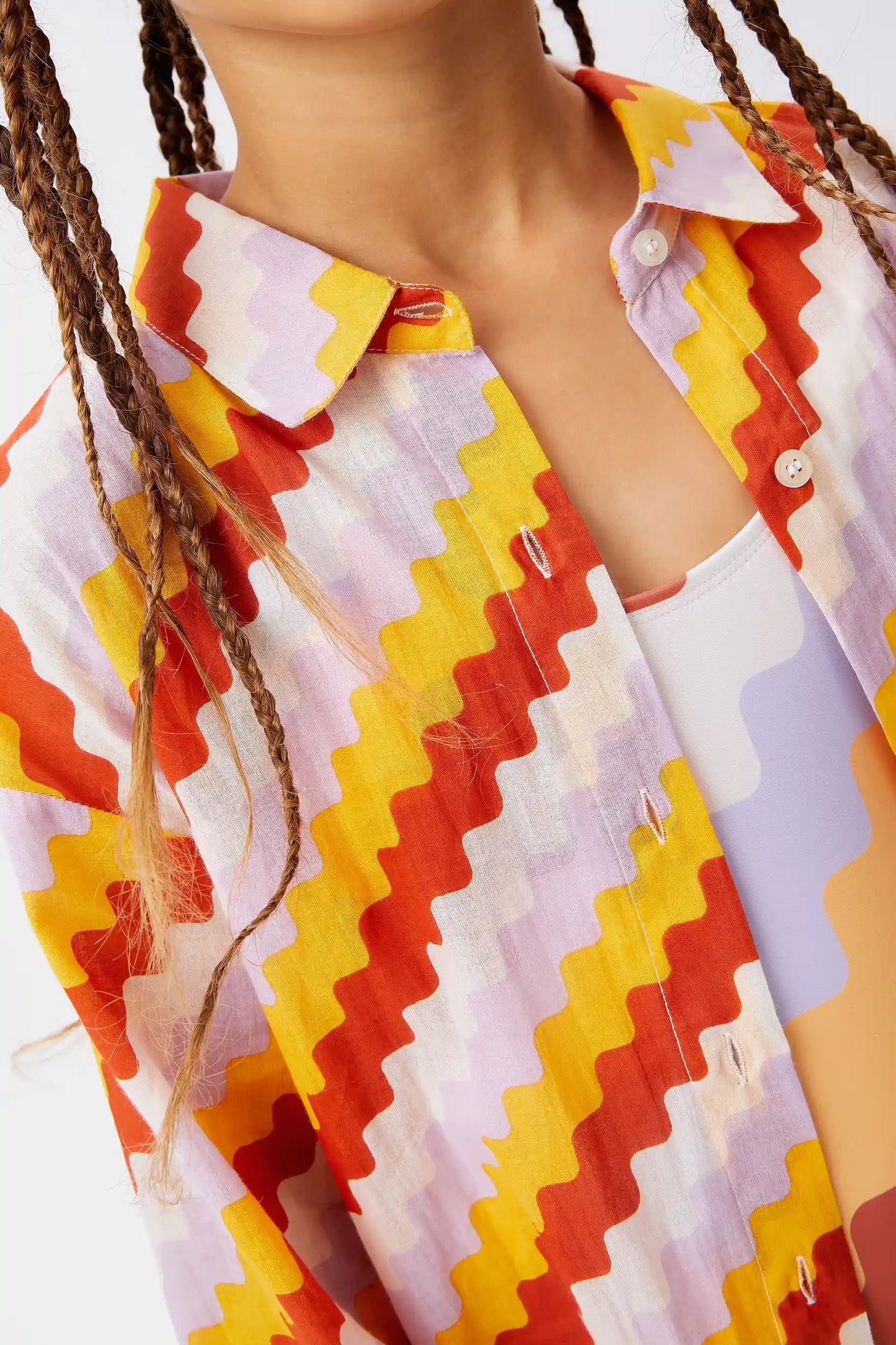 Zigzag print unisex shirt