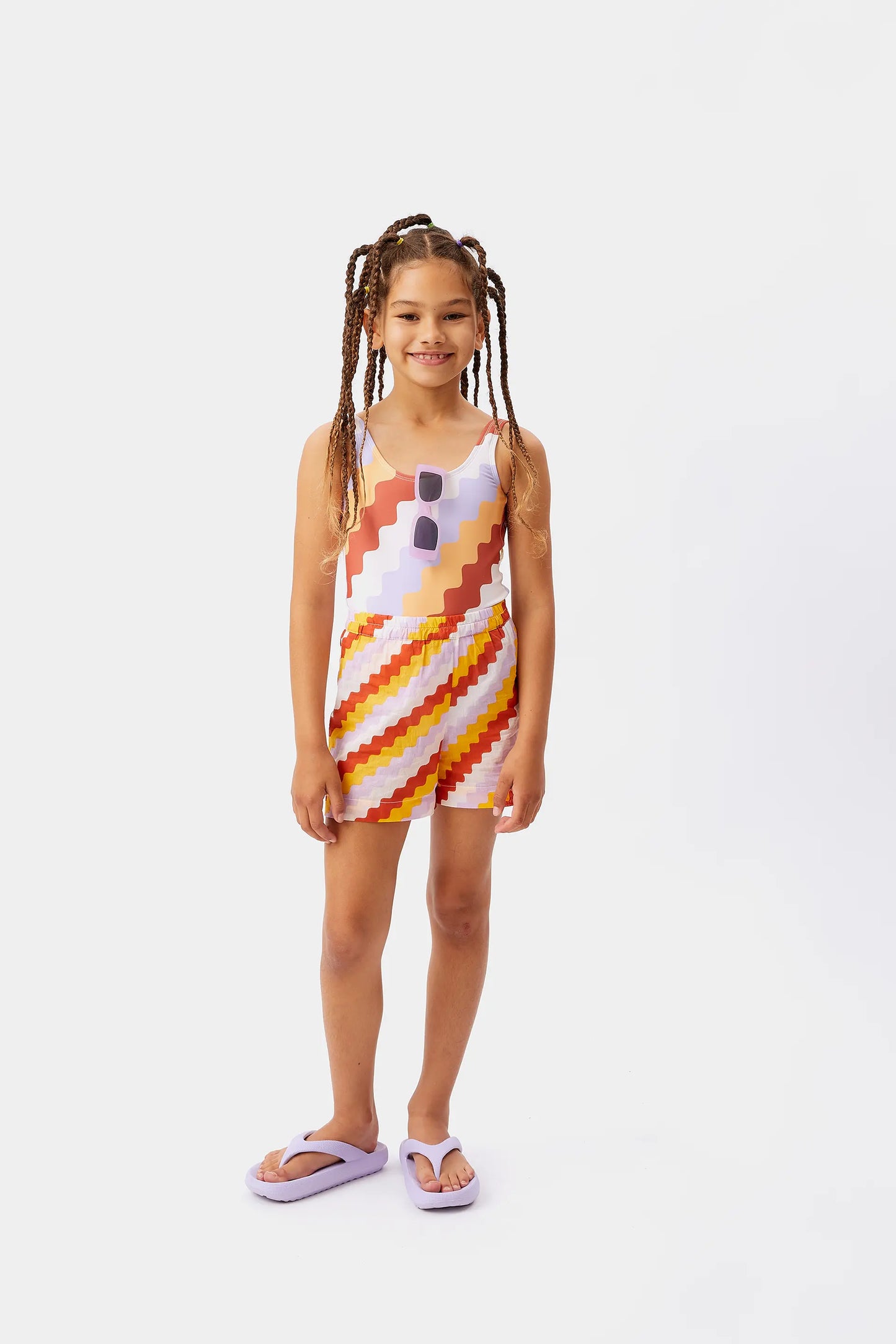 Zigzag printed girl's shorts