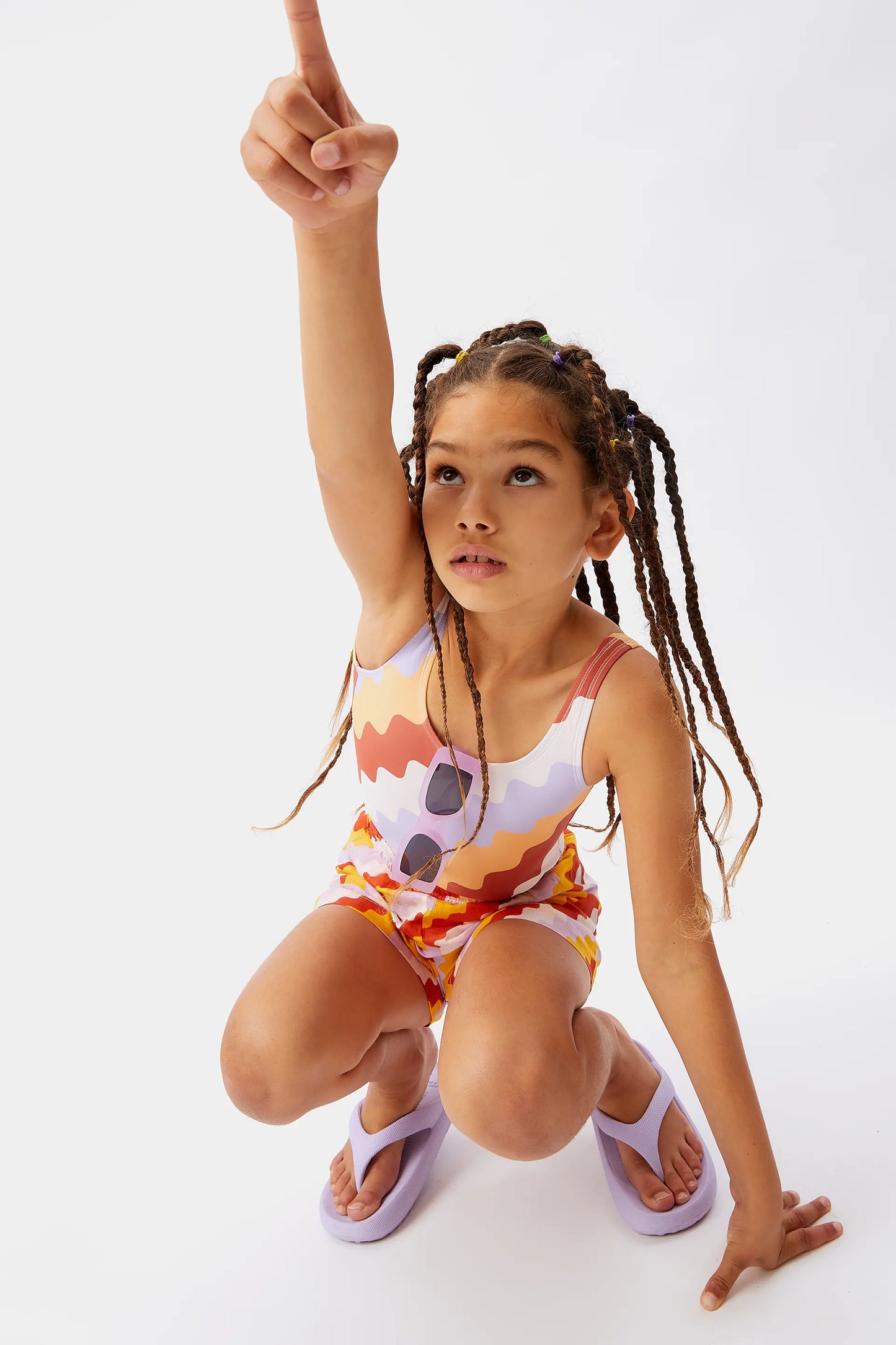 Zigzag printed girl's shorts