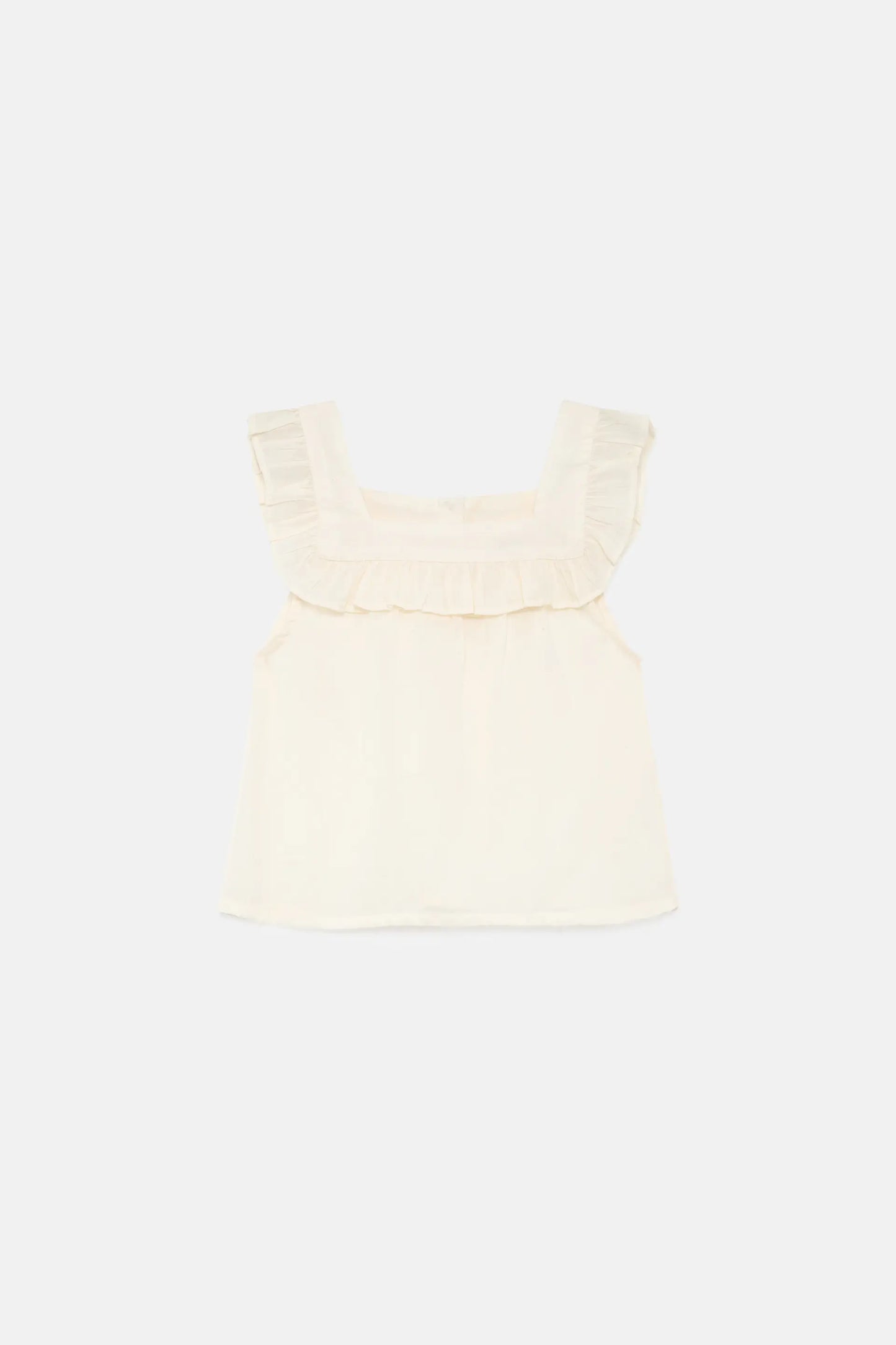 Top de niña volantes blanco