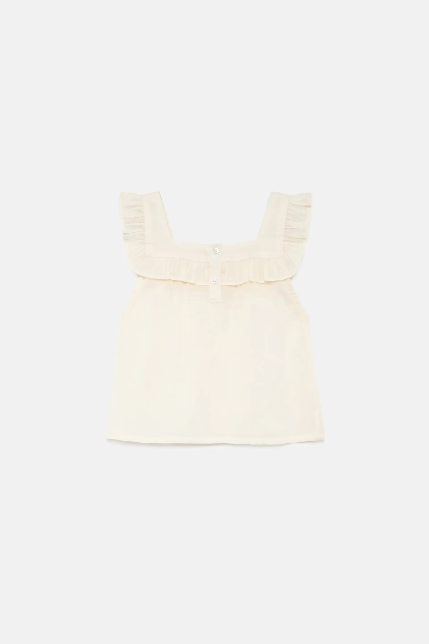 Top de niña volantes blanco