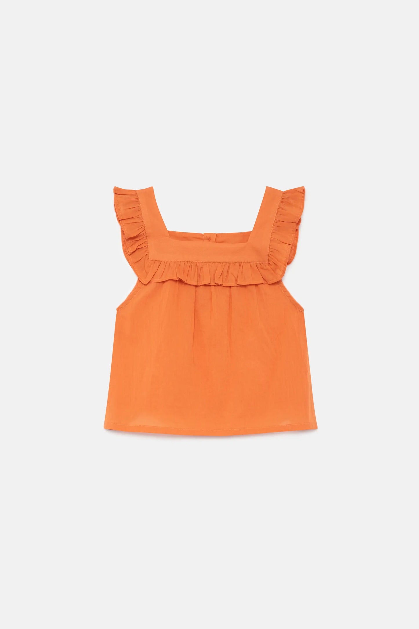 Top de niña volantes naranja