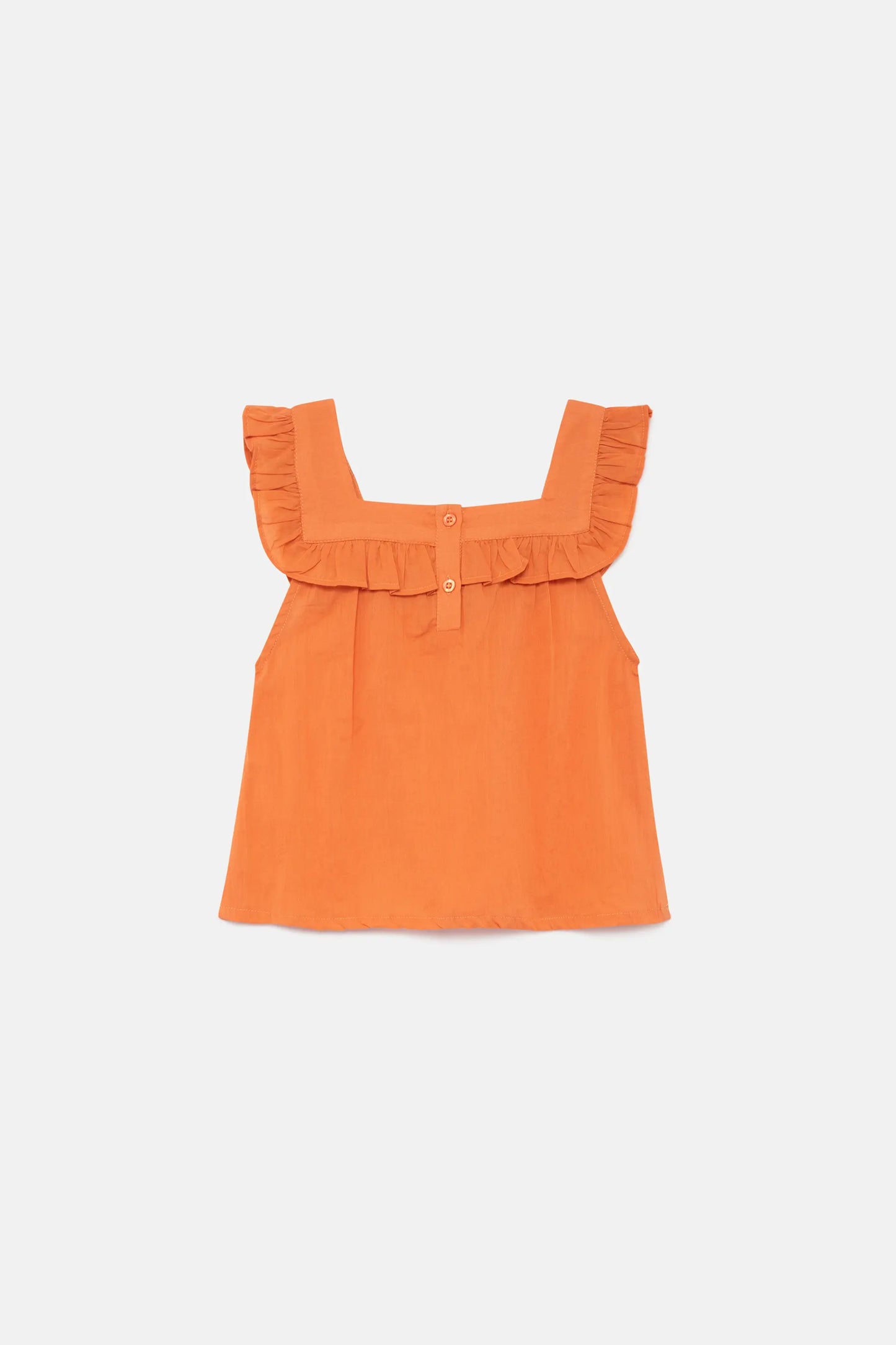 Top de niña volantes naranja