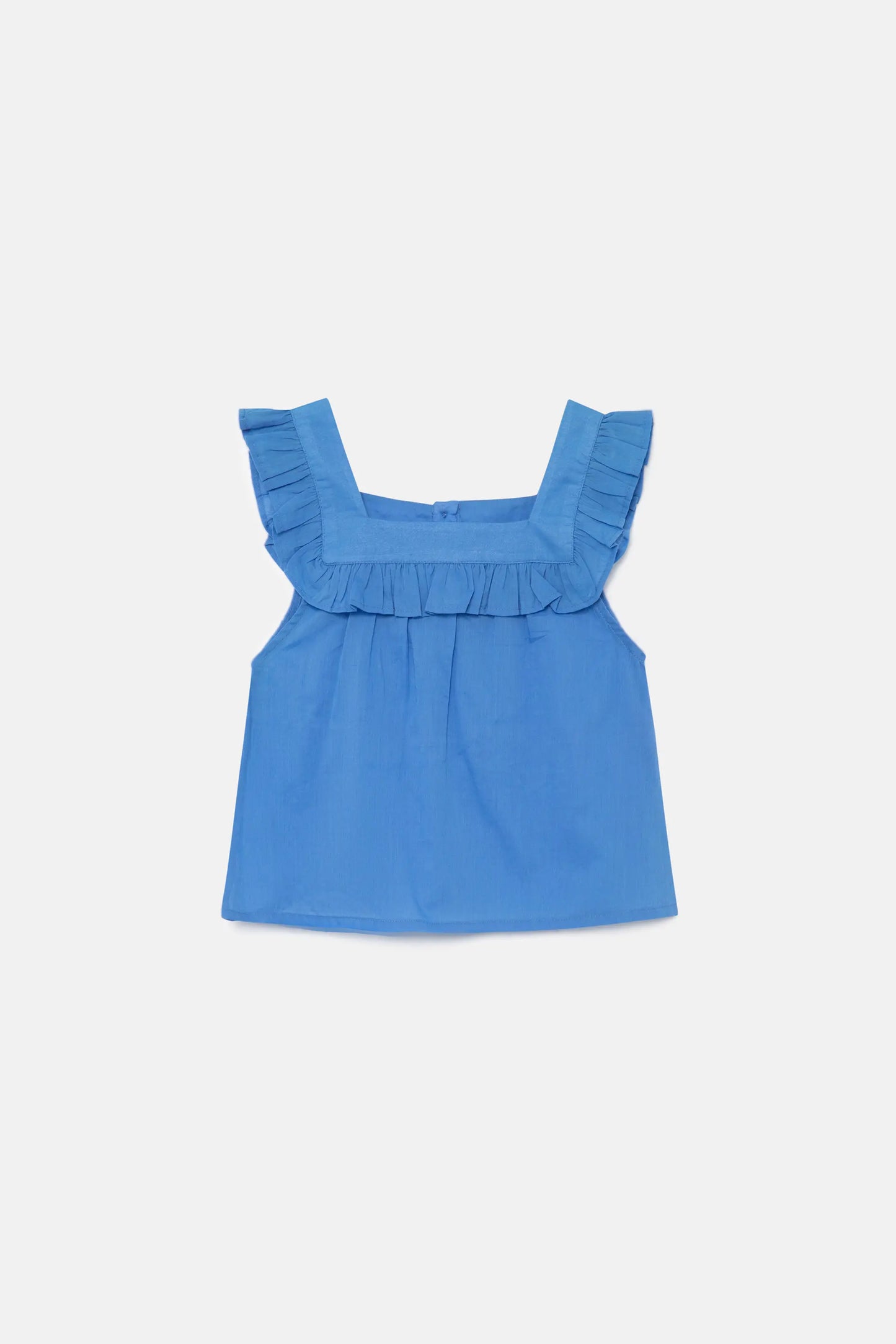 Top de niña volantes azul