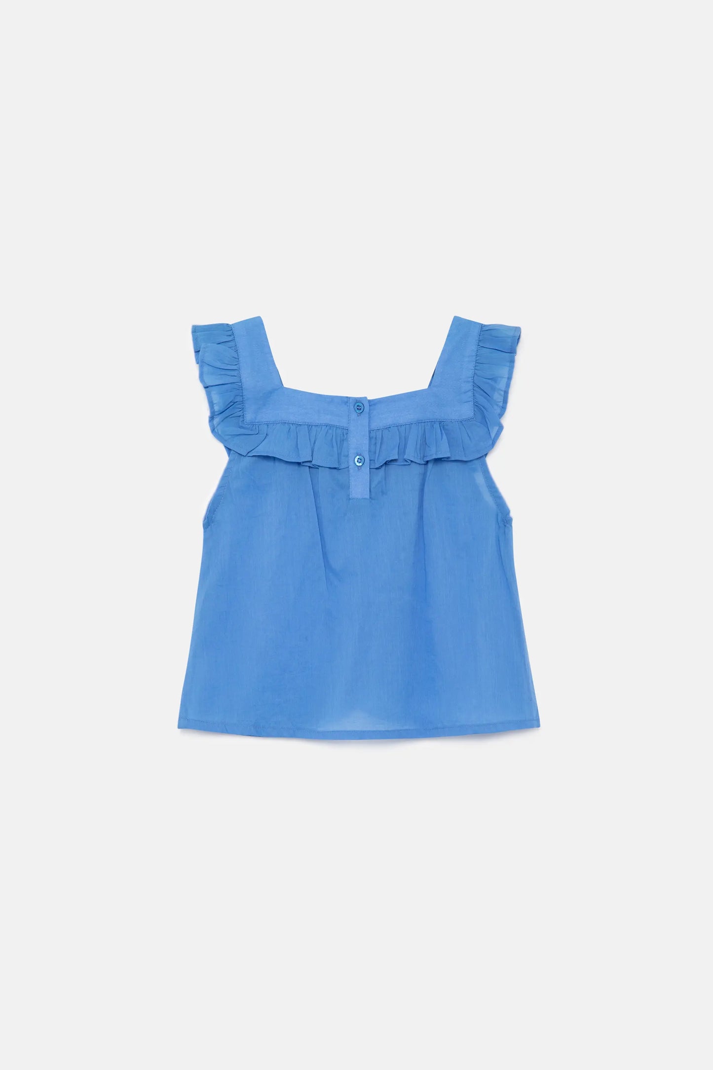 Top de niña volantes azul