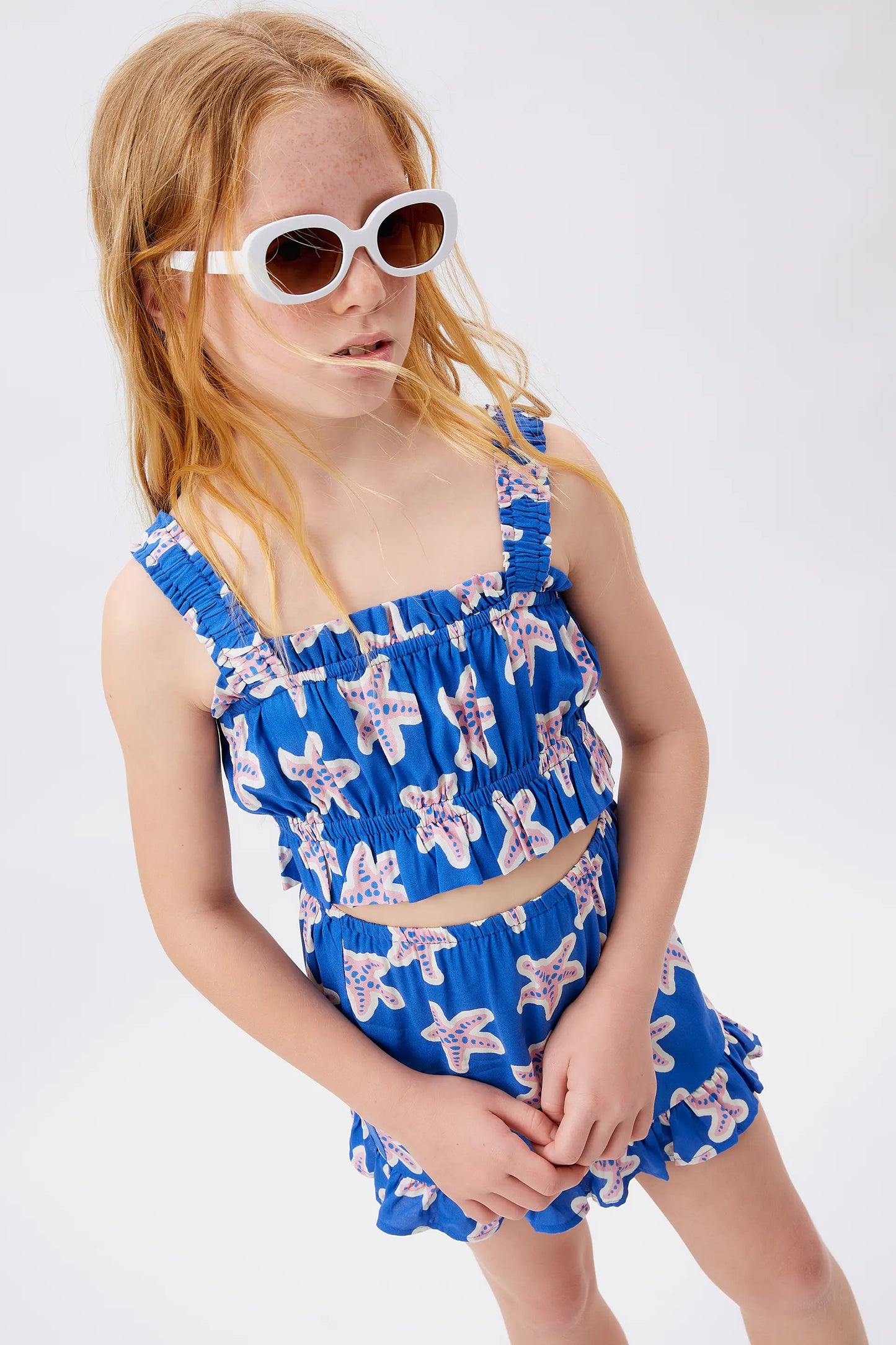 Girl's LENZING™ ECOVERO™ Star Rayon Crop Top