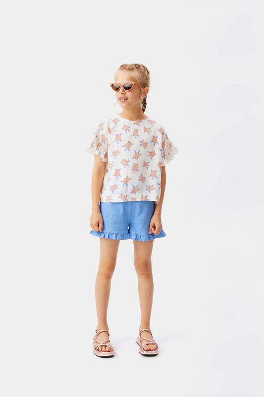 Top de niña en rayón LENZING™ ECOVERO™ de tortugas