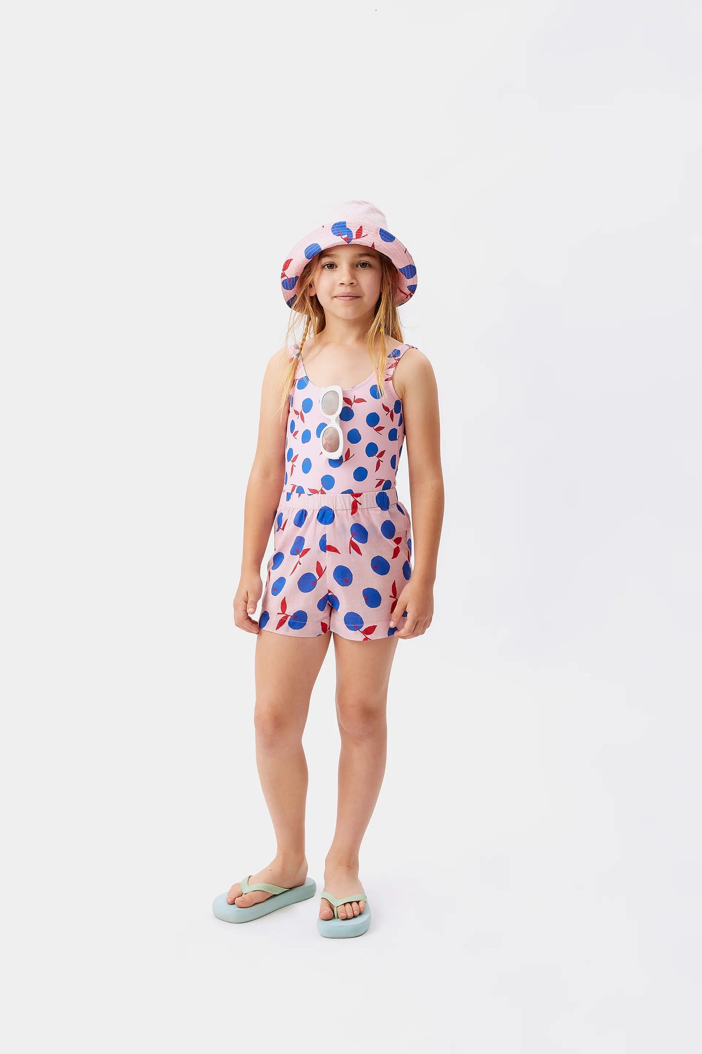 Girls' Yuzu Beach print shorts