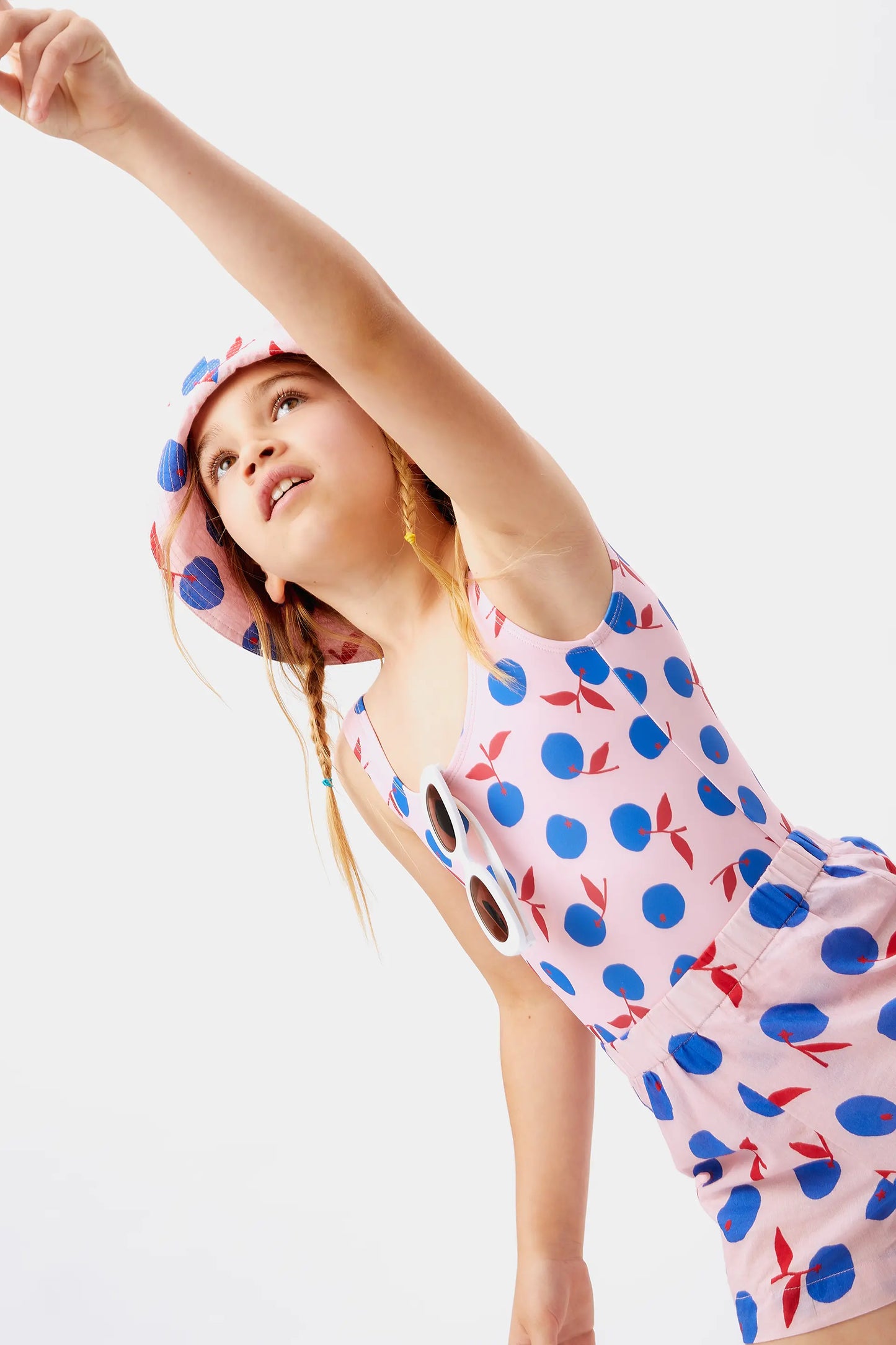 Girls' Yuzu Beach print shorts