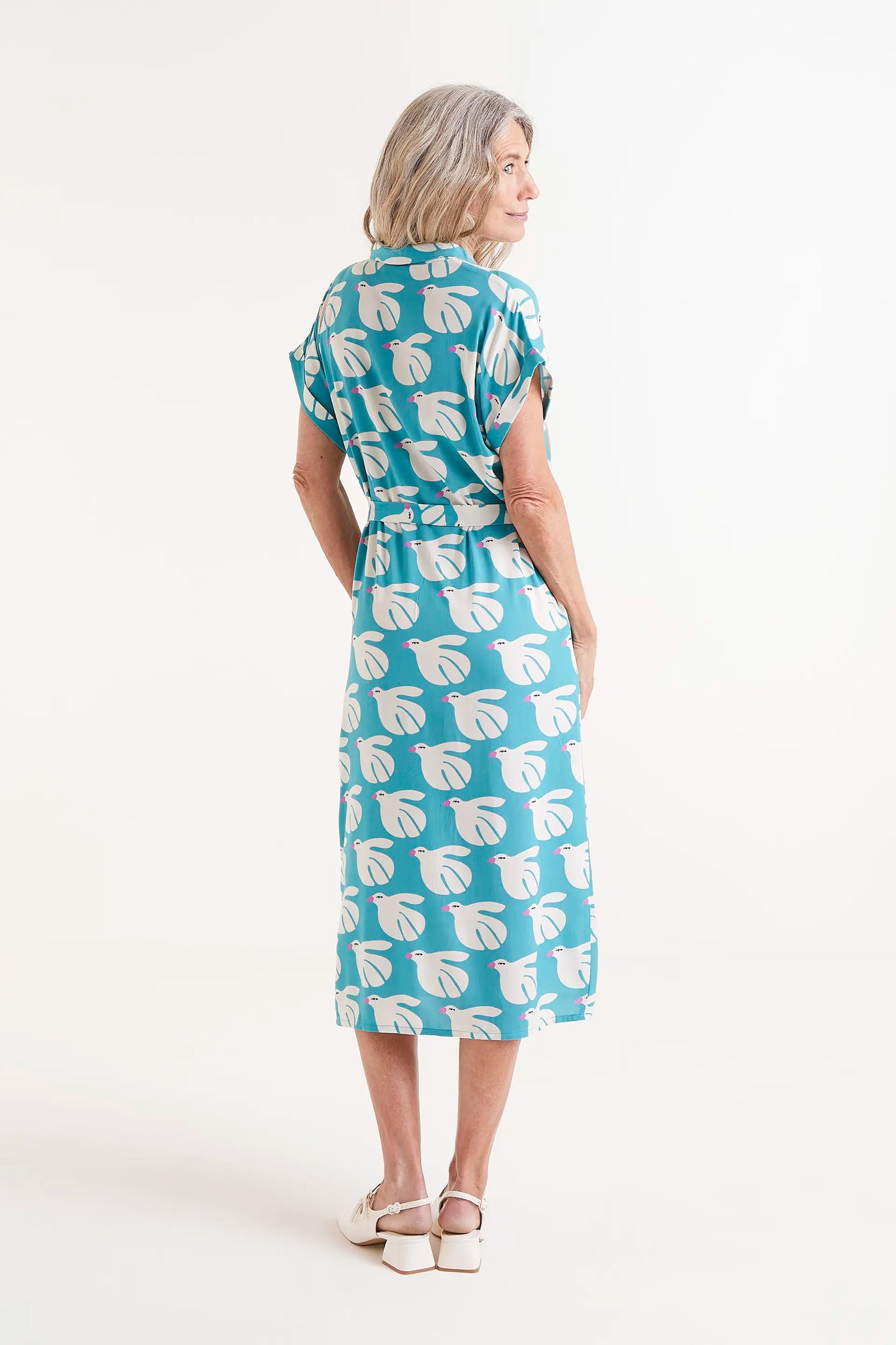 Vestido midi rayón LENZING™ ECOVERO™ estampado Dove