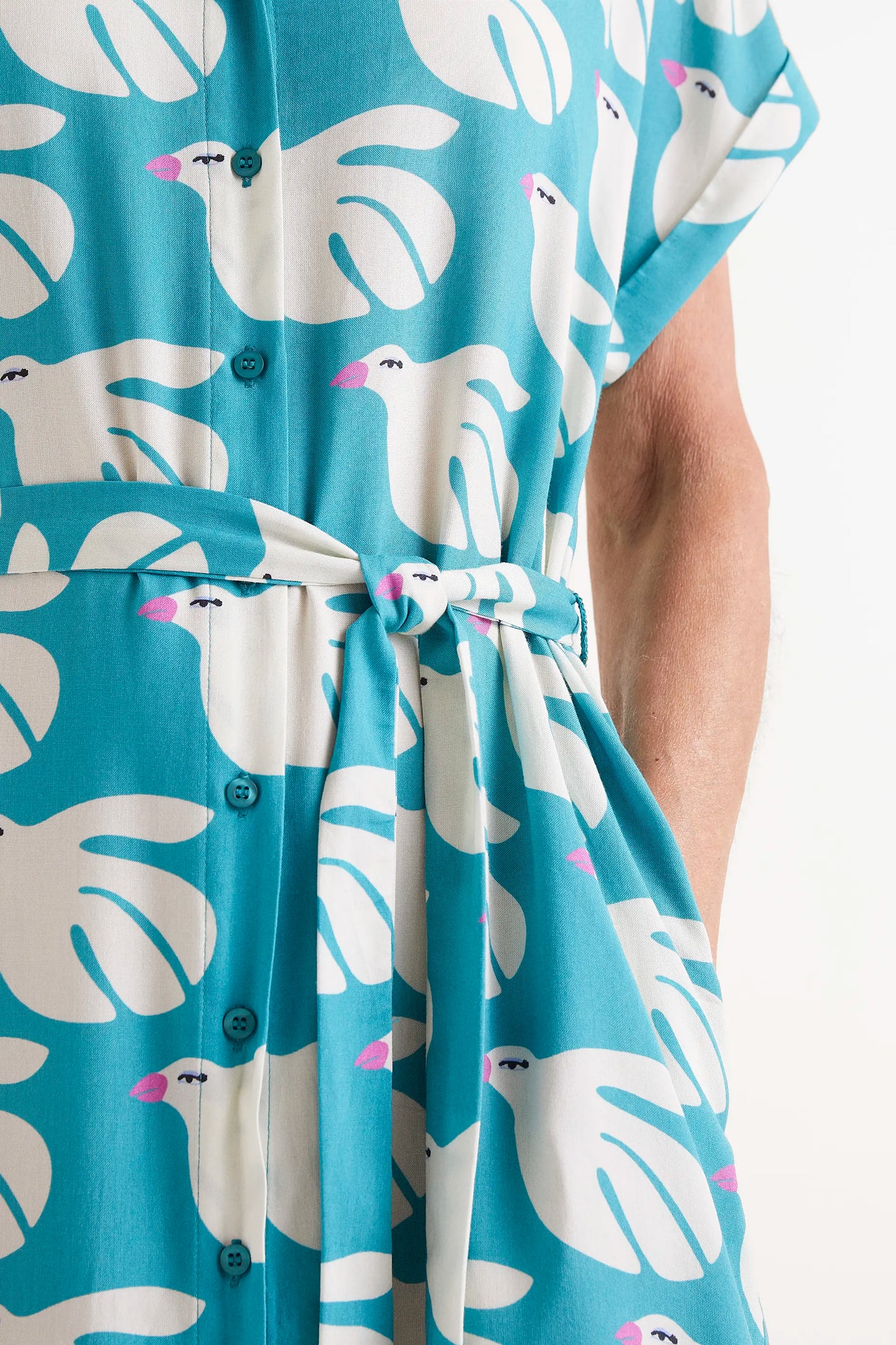 Vestido midi rayón LENZING™ ECOVERO™ estampado Dove