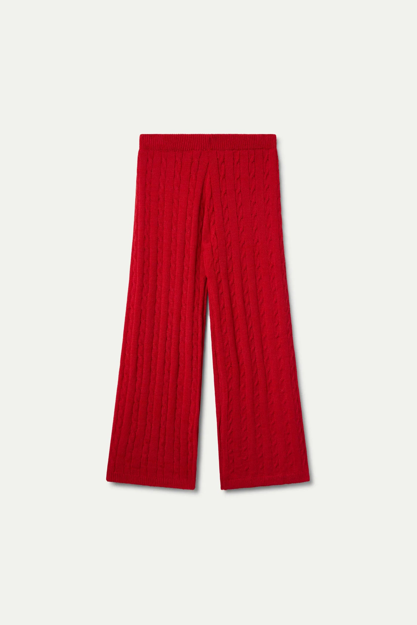 Pantalón recto de niña punto rojo