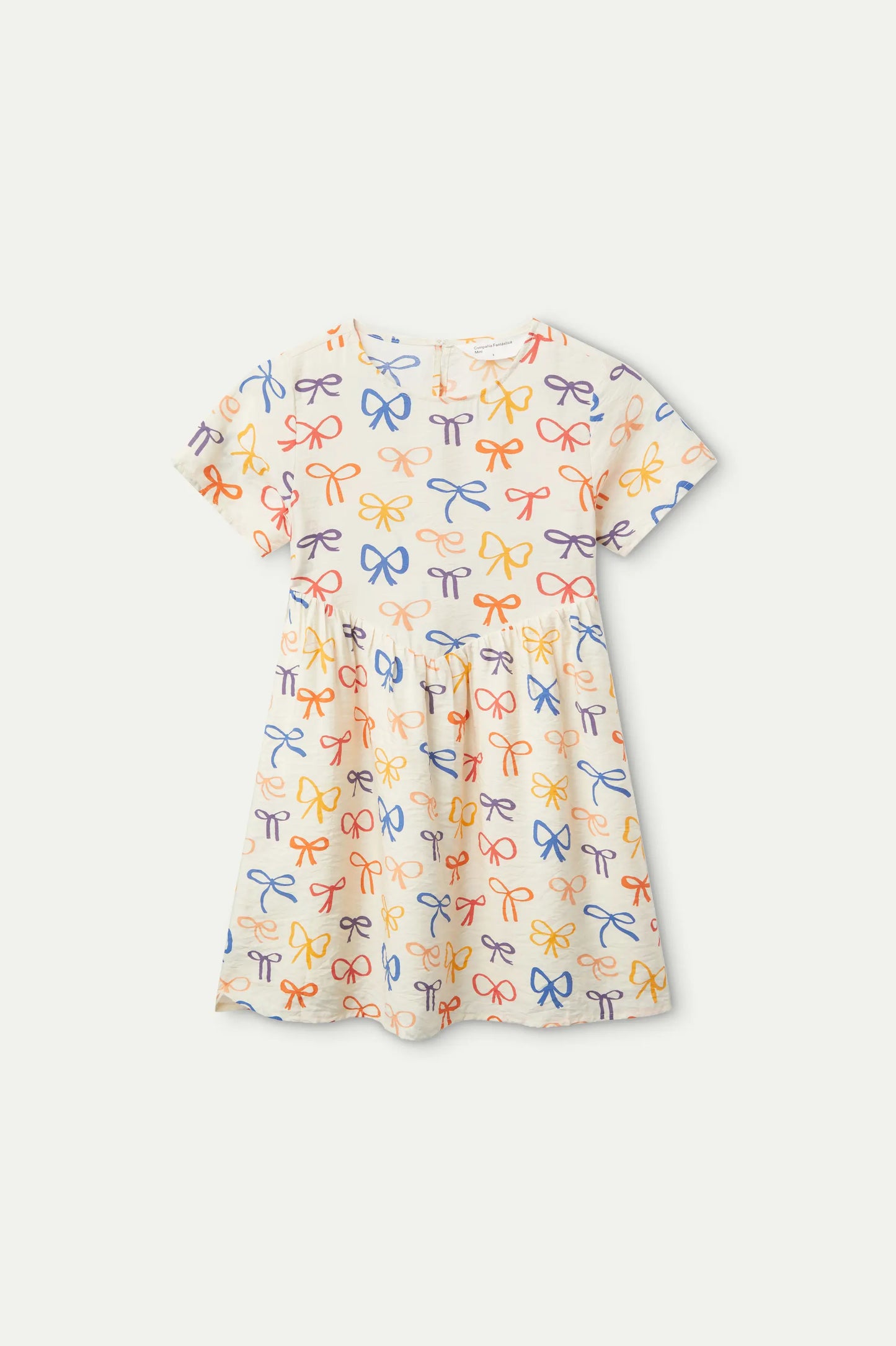 Vestido corto de niña estampado lazos