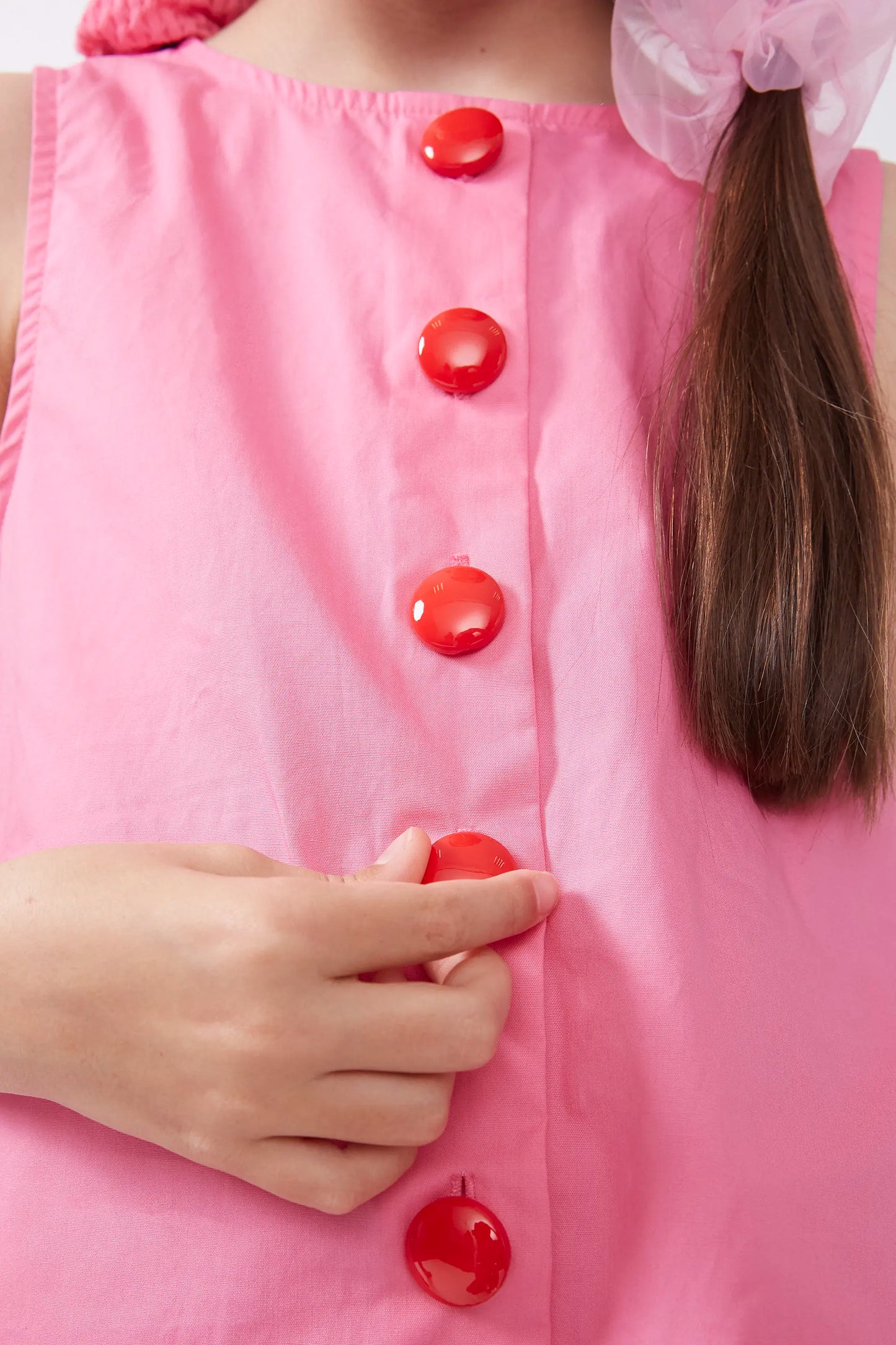 Pink button girl top
