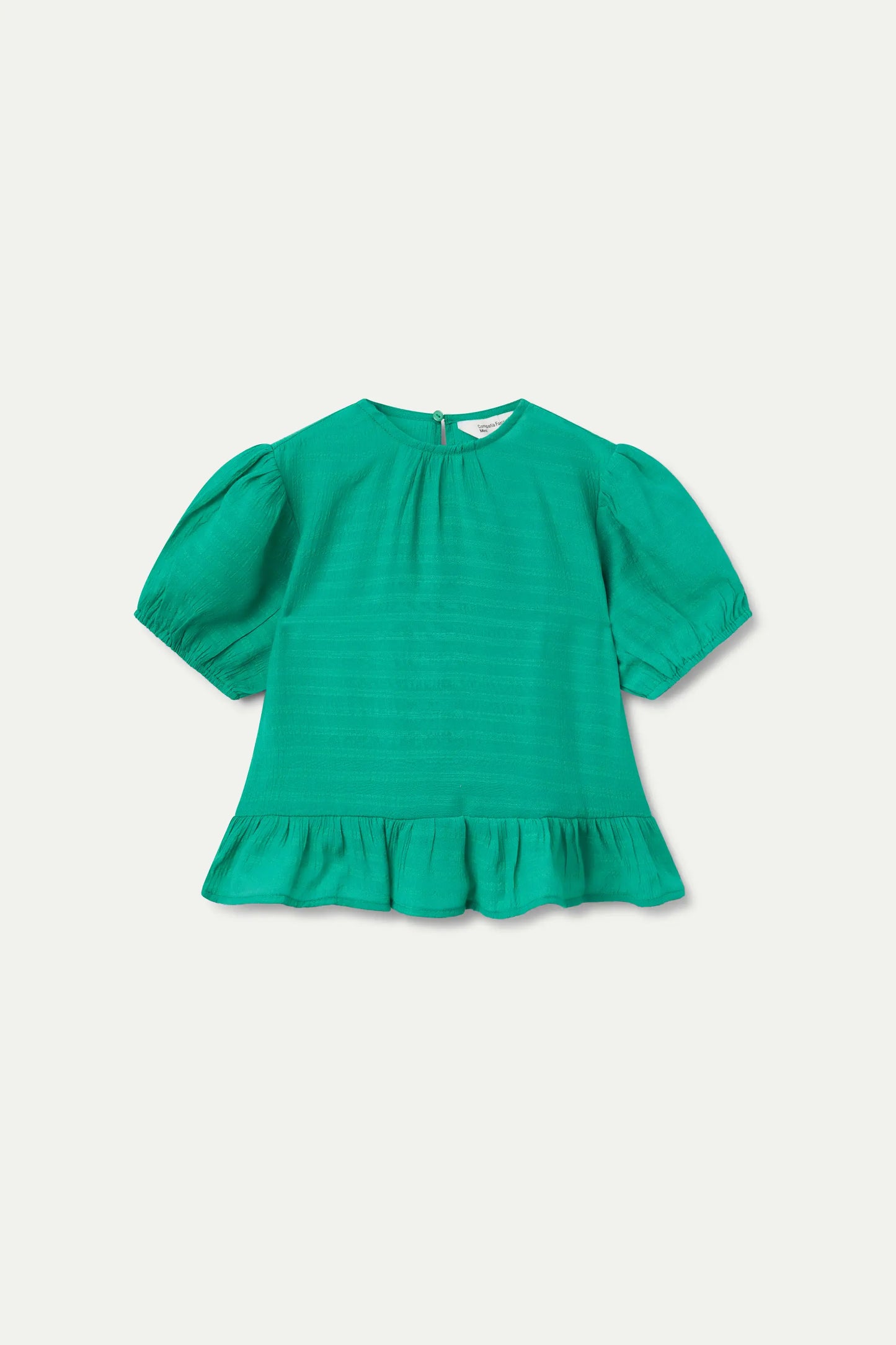 Green ruffled girl's top