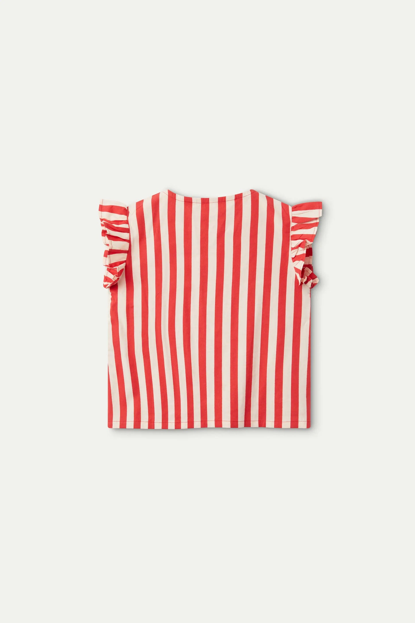 Red striped print girl's top