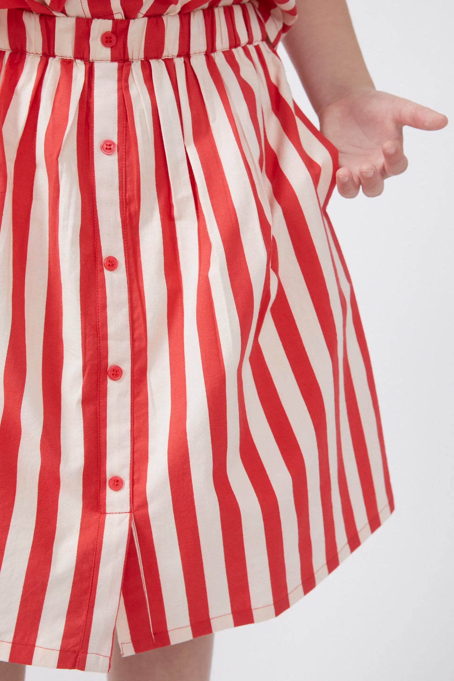 Red striped midi skirt for girls