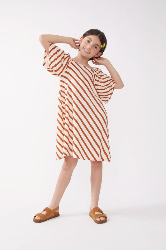 Vestido corto de niña rayas Bongo