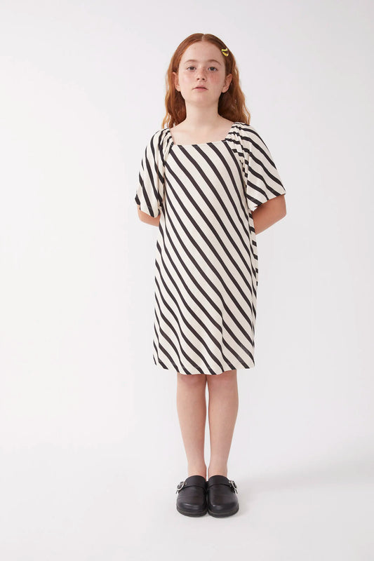 Vestido corto de niña rayas Piano