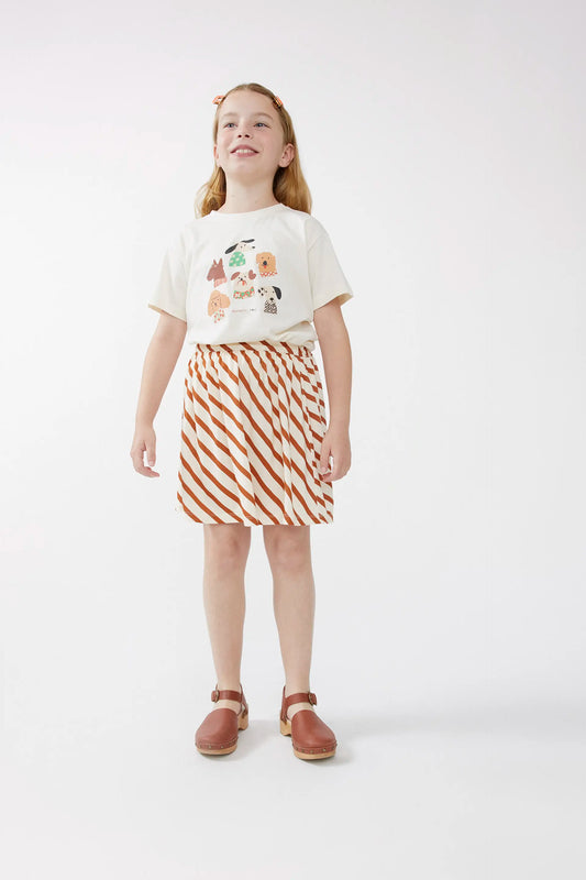 Falda corta de niña rayas Bongo