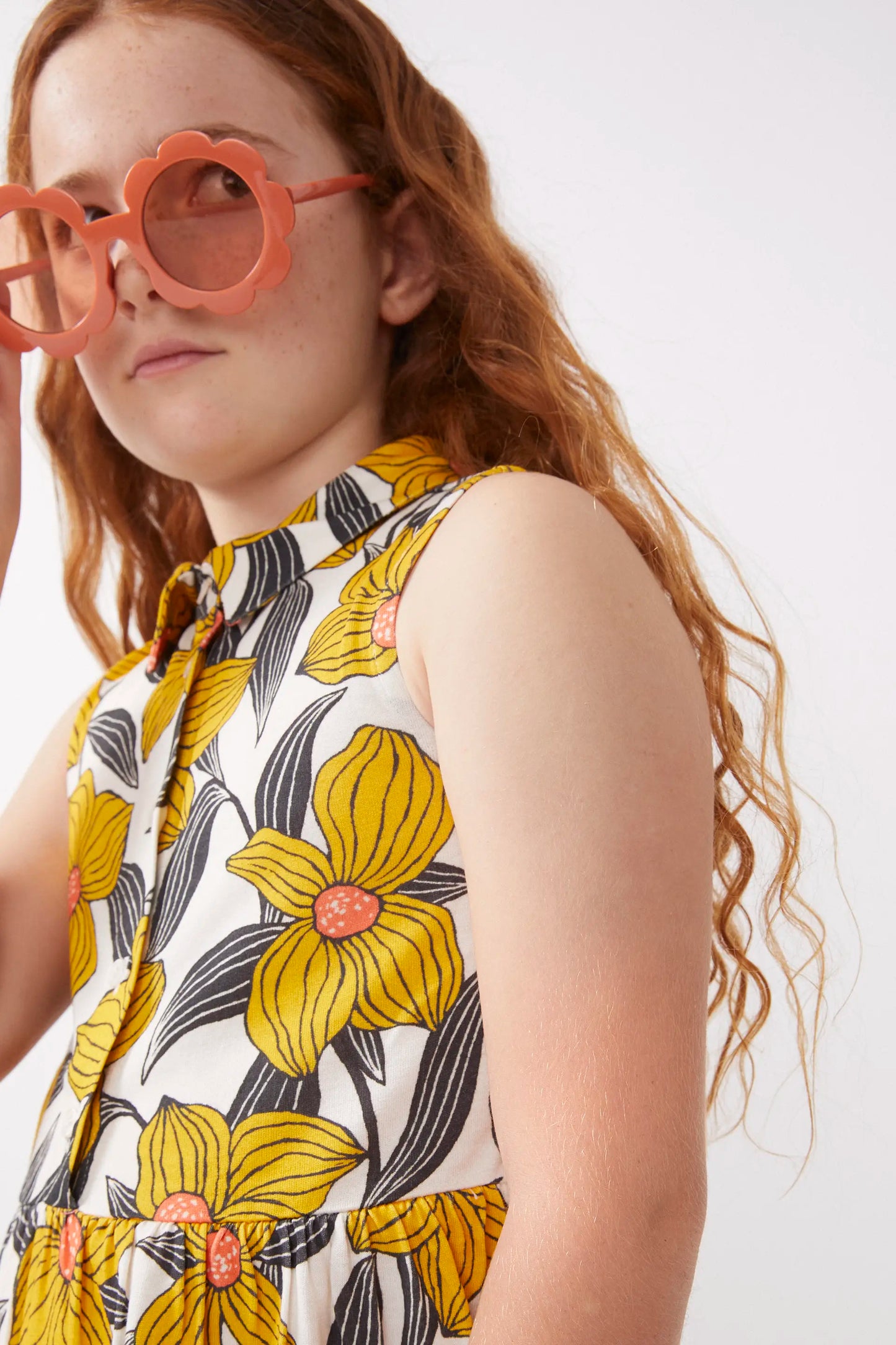Short dress for girls with floral print Narciso