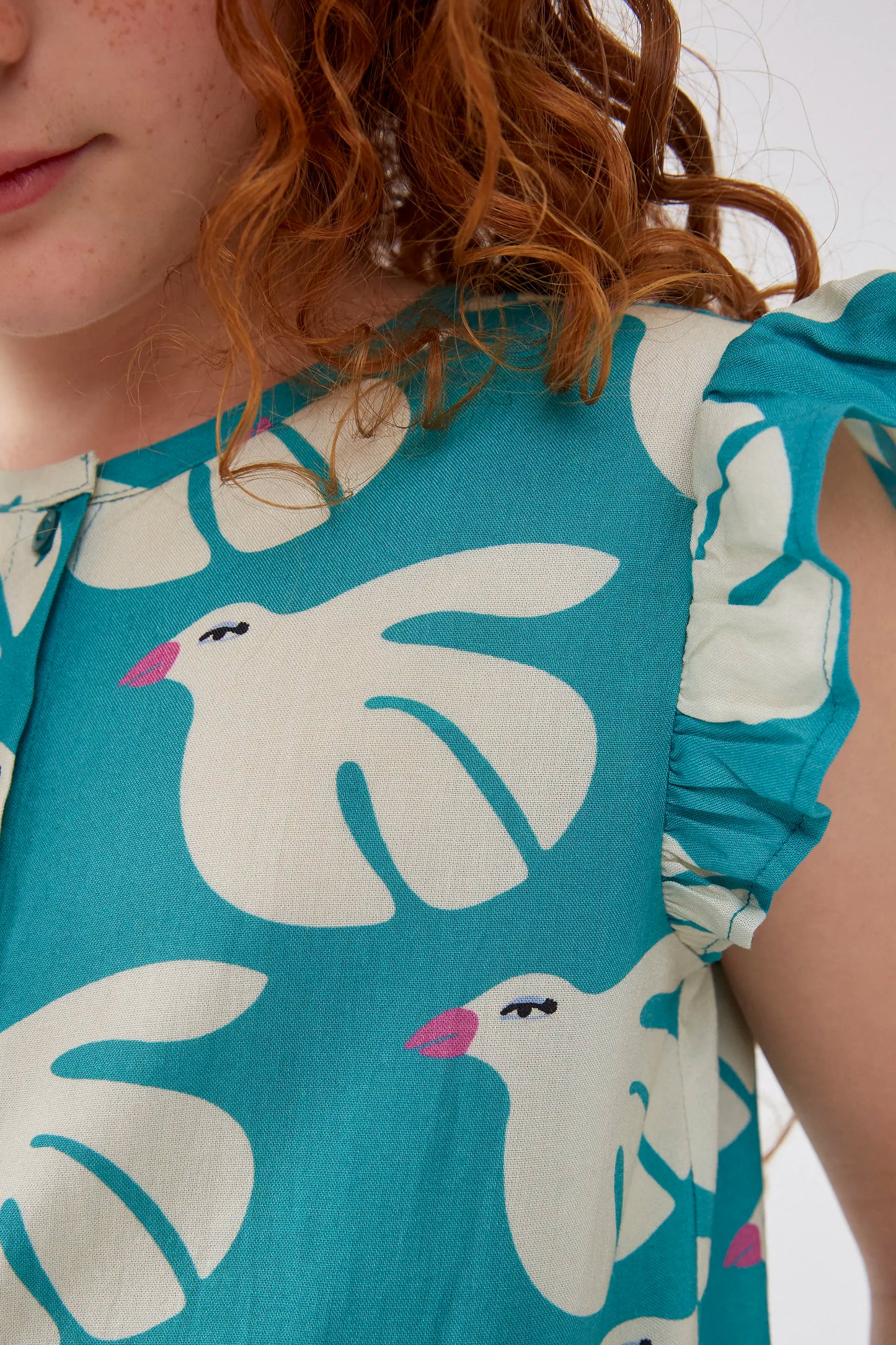 Top de niña en rayón LENZING™ ECOVERO™ estampado Dove