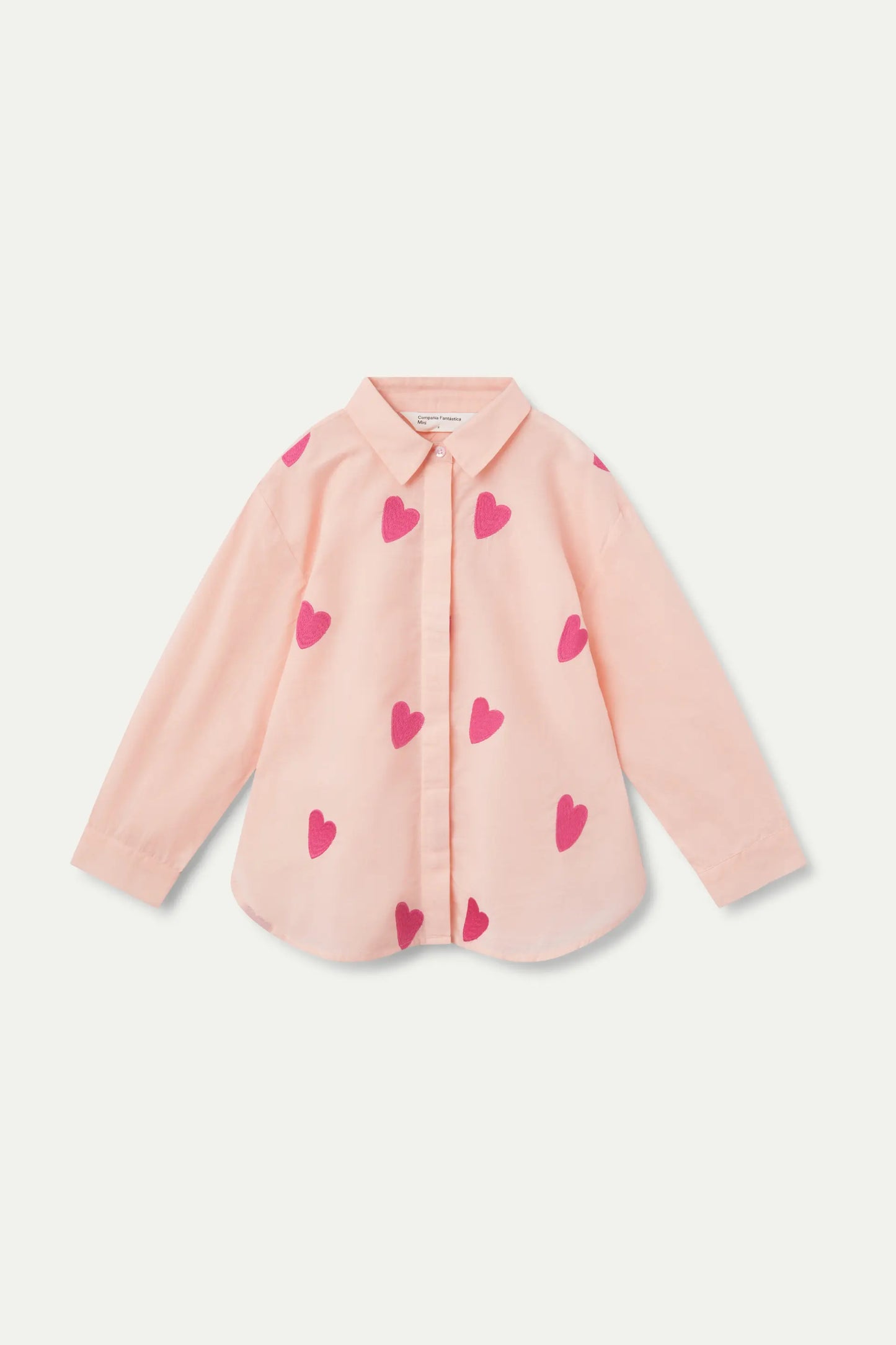 Pink embroidered hearts girl's shirt