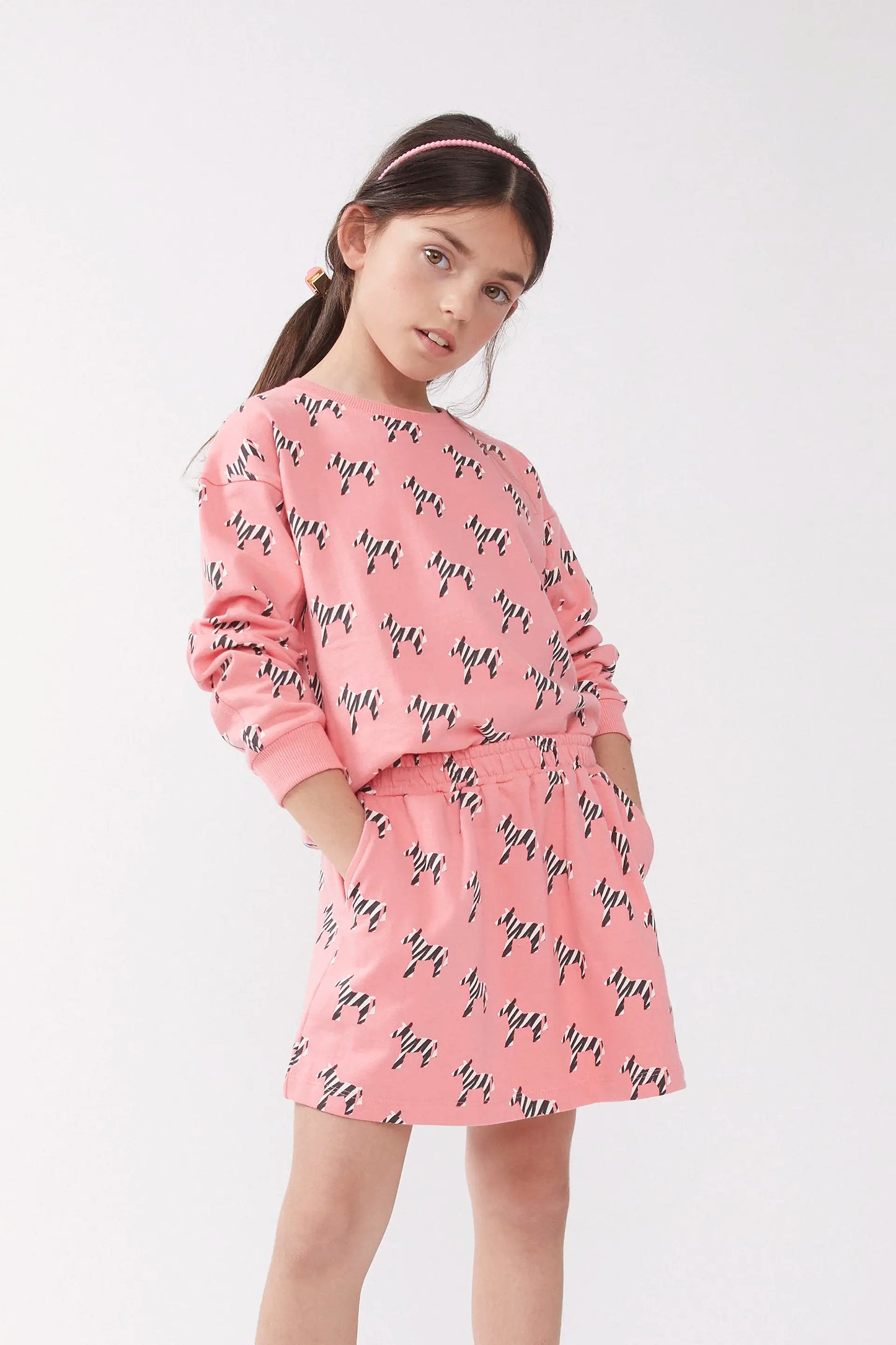 Safari print short skirt for girls