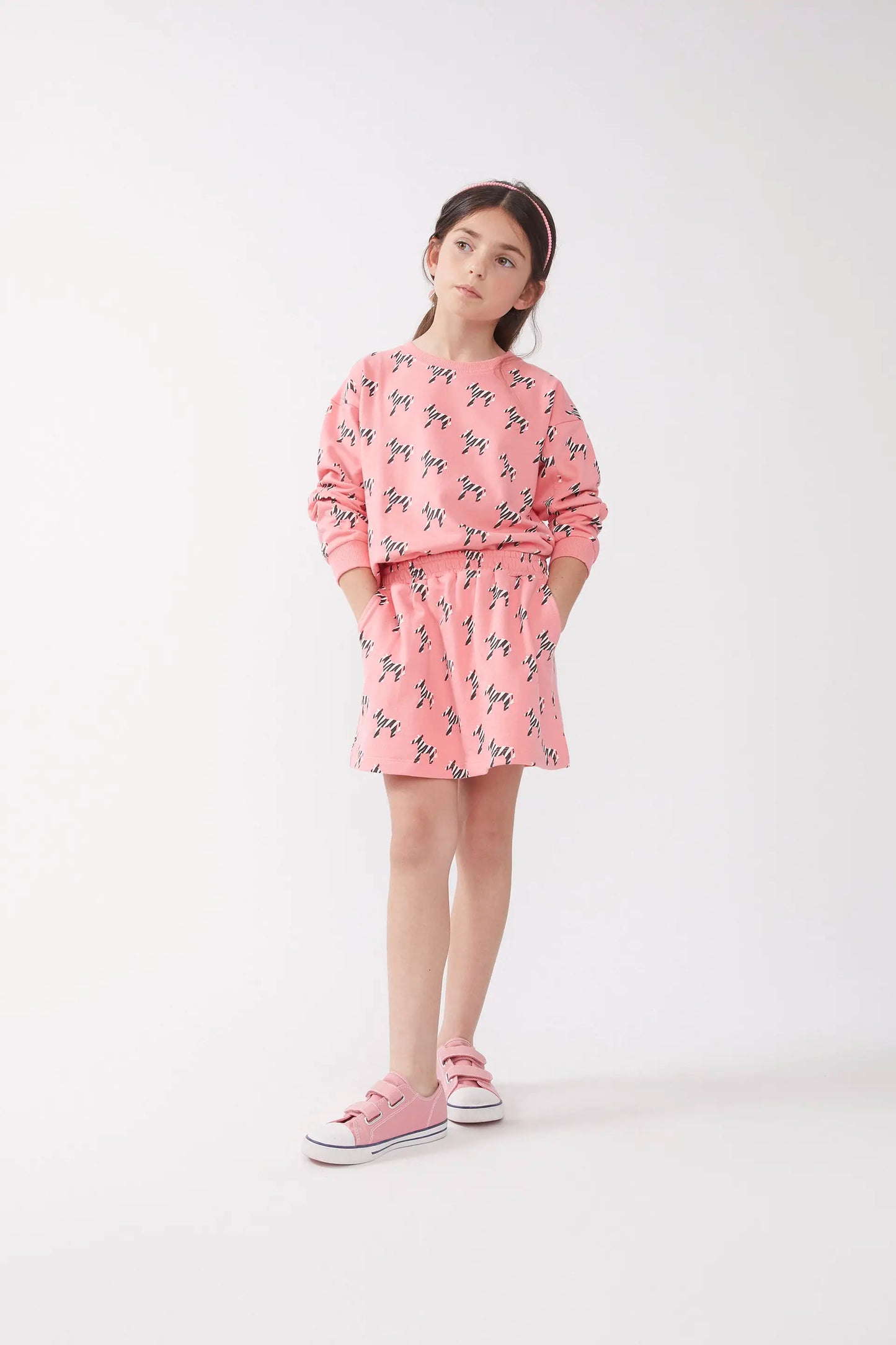 Safari print short skirt for girls