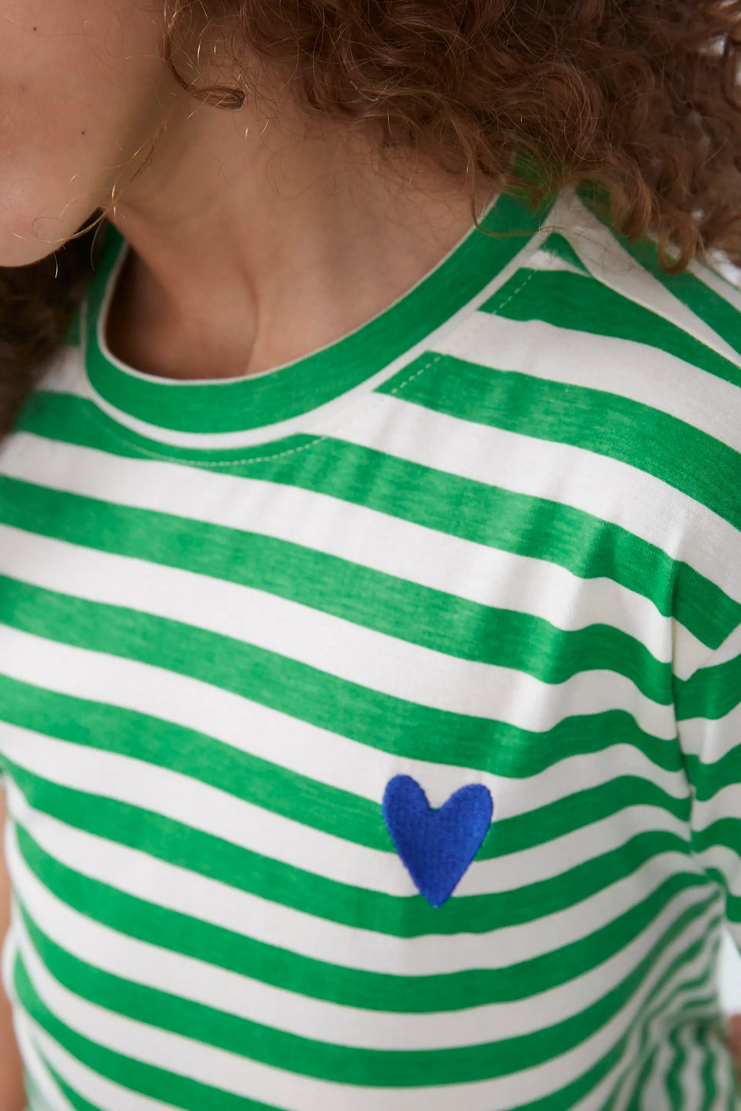 Unisex green striped t-shirt