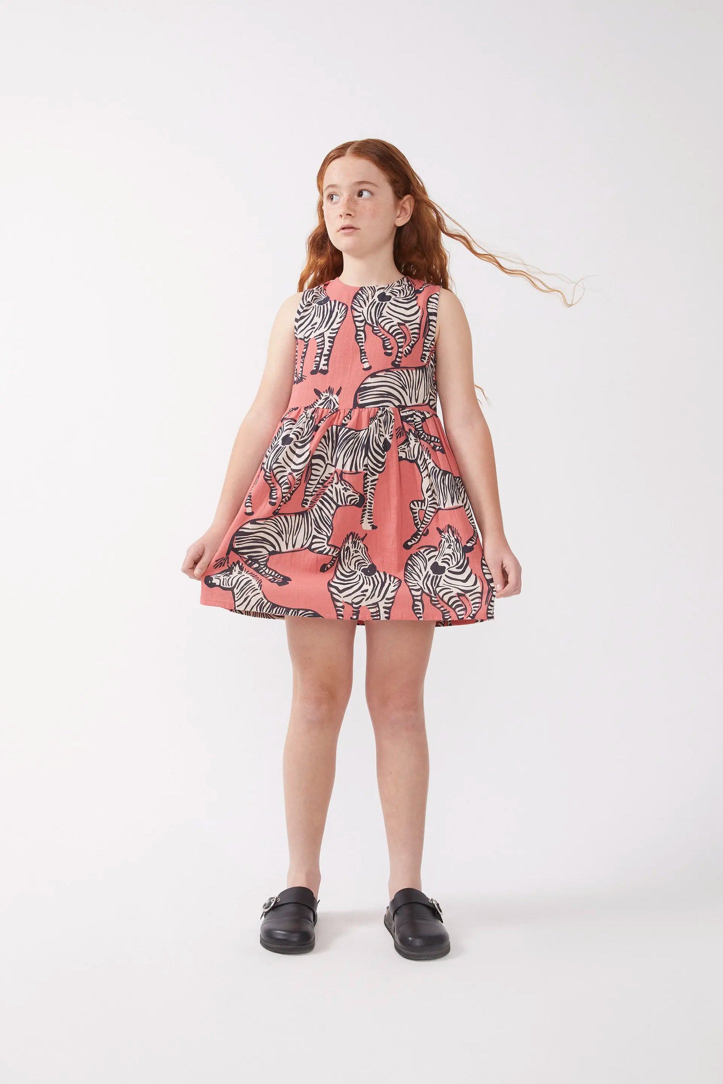 Safari print short girl dress