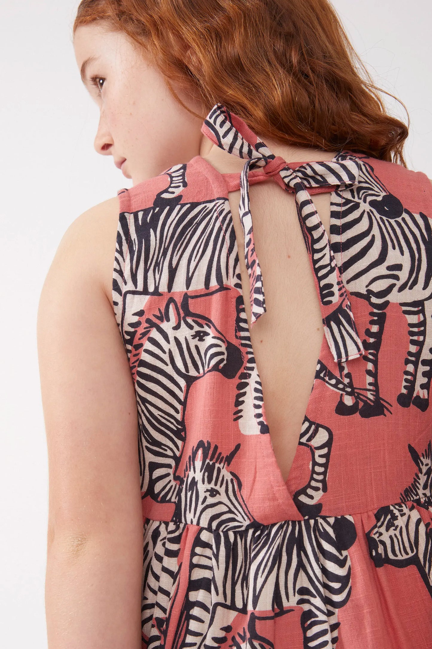 Safari print short girl dress