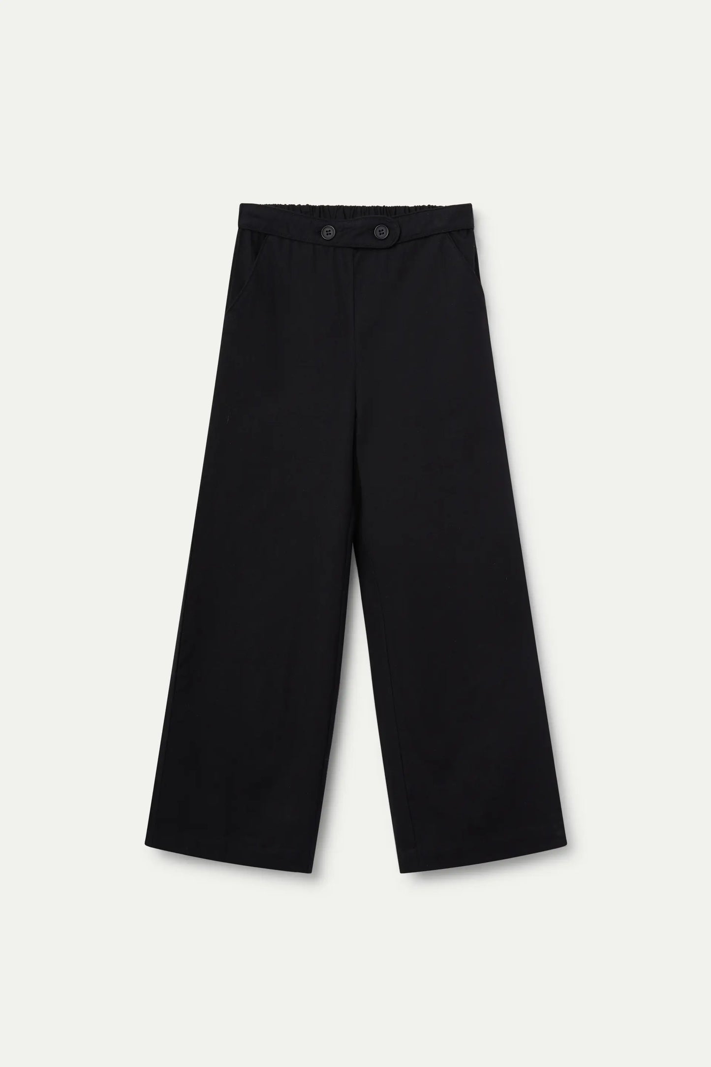 Pantalón de niña recto botones negro