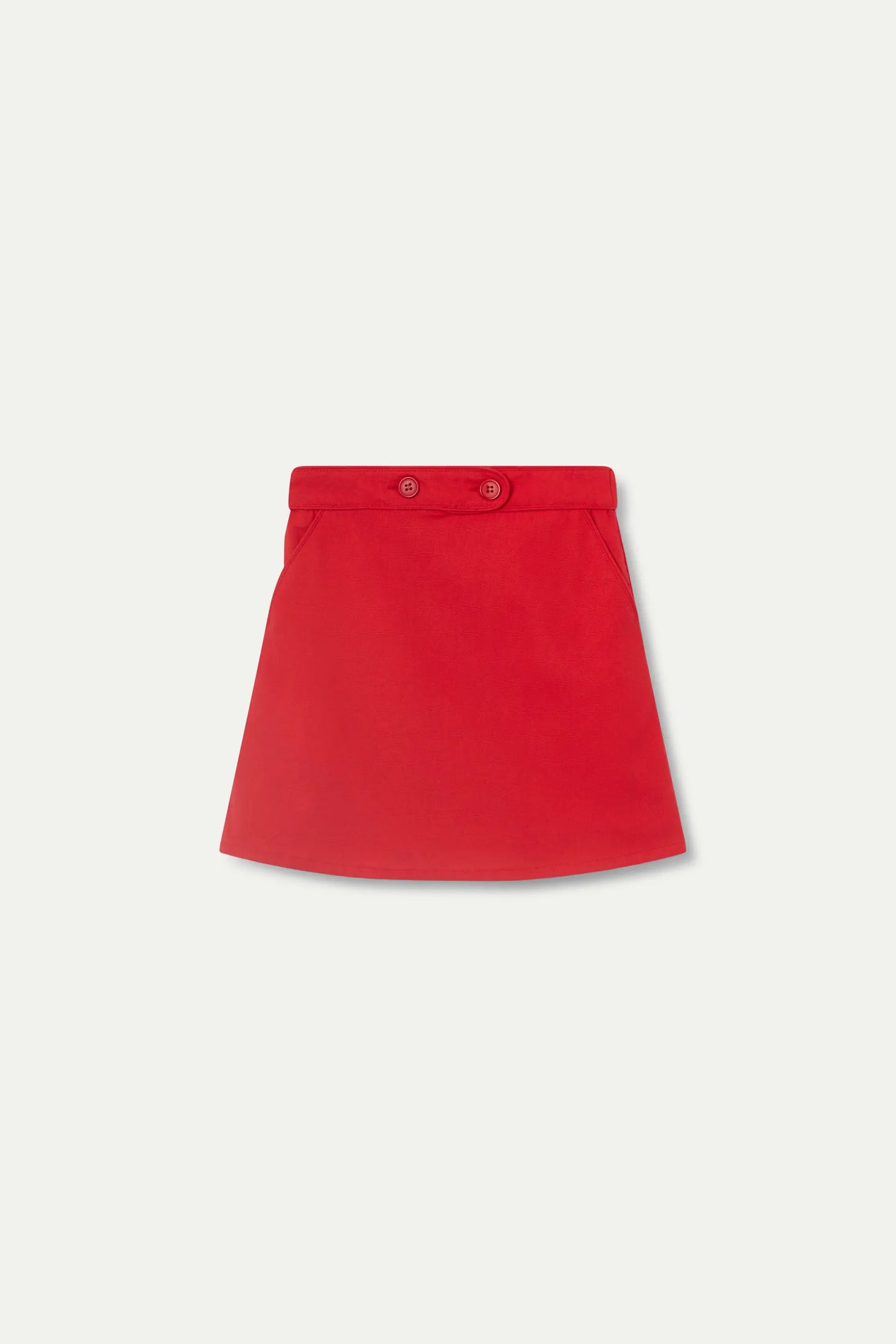 Red short skirt for girls with buttons
