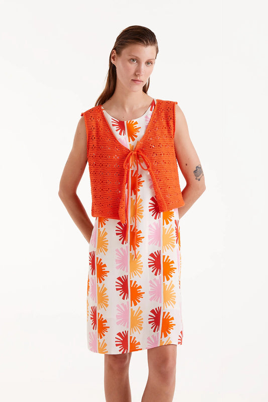 Top crochet lazada naranja
