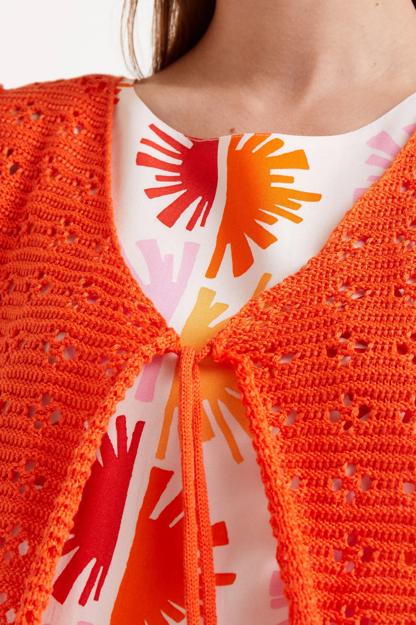 Top crochet lazada naranja