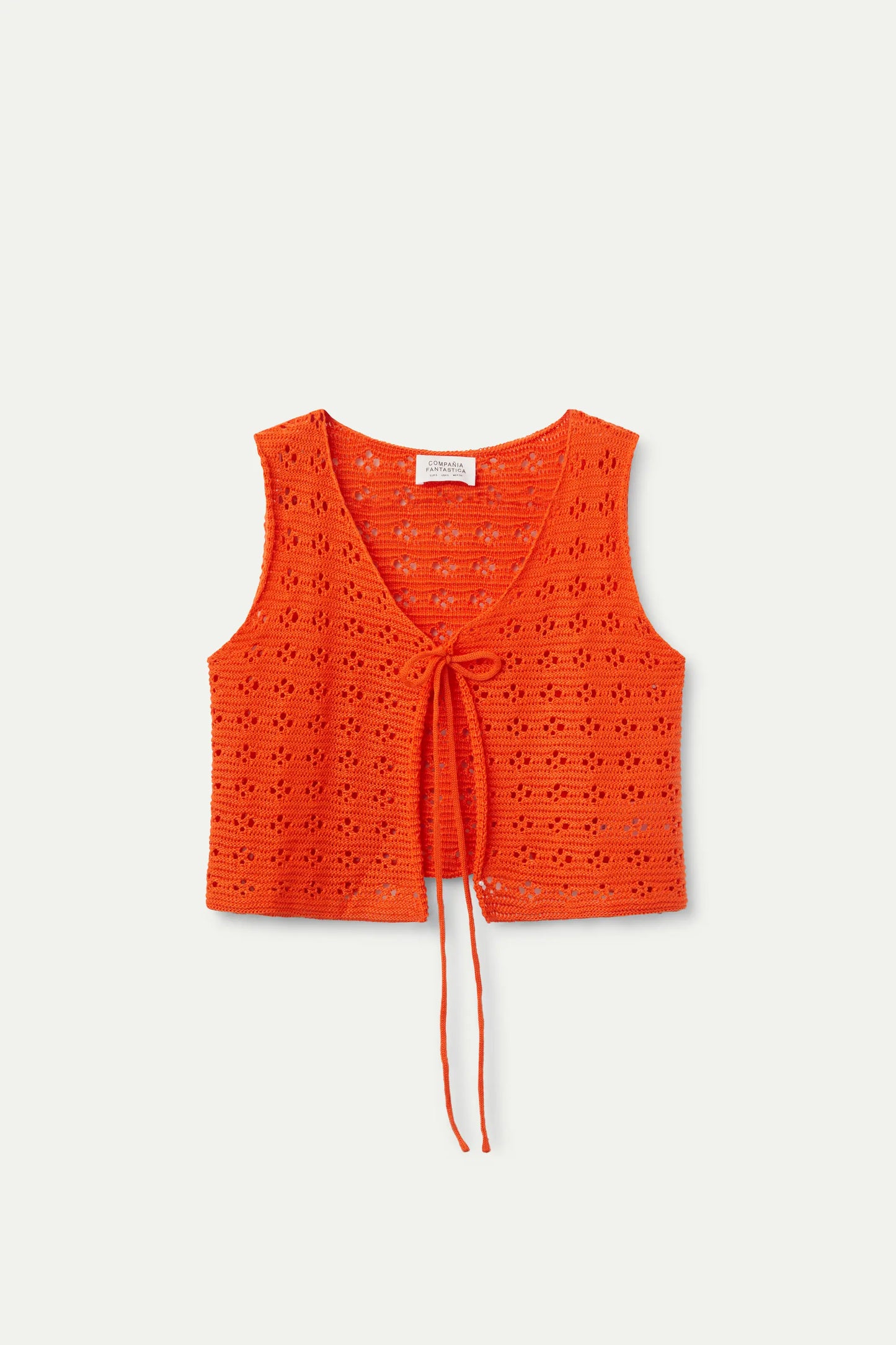 Top crochet lazada naranja