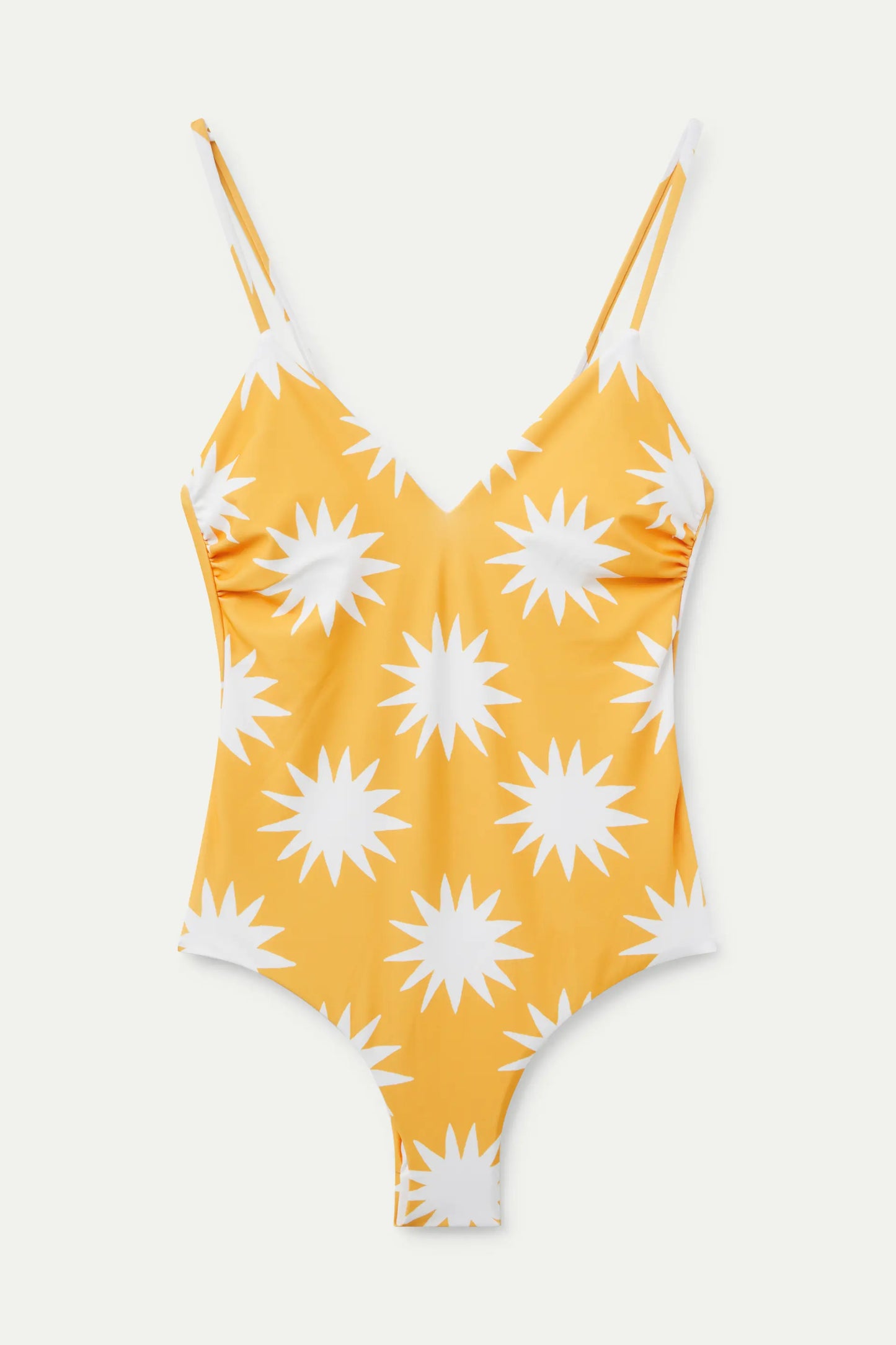 Big Sun print V-neck swimsuit